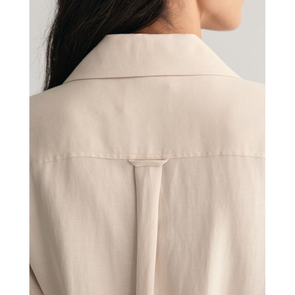 GANT Midi suknelė moterims, Smėlio, REL POCKET SS SHIRT DRESS 4