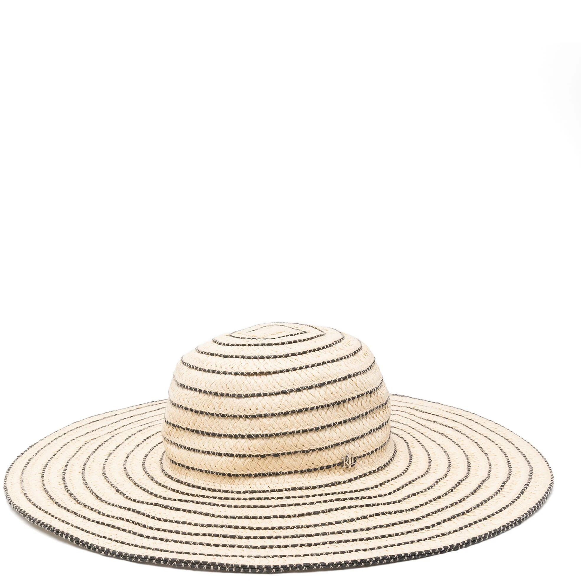 LAUREN RALPH LAUREN Skrybėlė moterims, Smėlio, Stripe sun hat 1