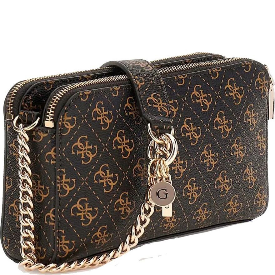 GUESS Rankinė per petį moterims, Ruda, Eco erica crossbody 2