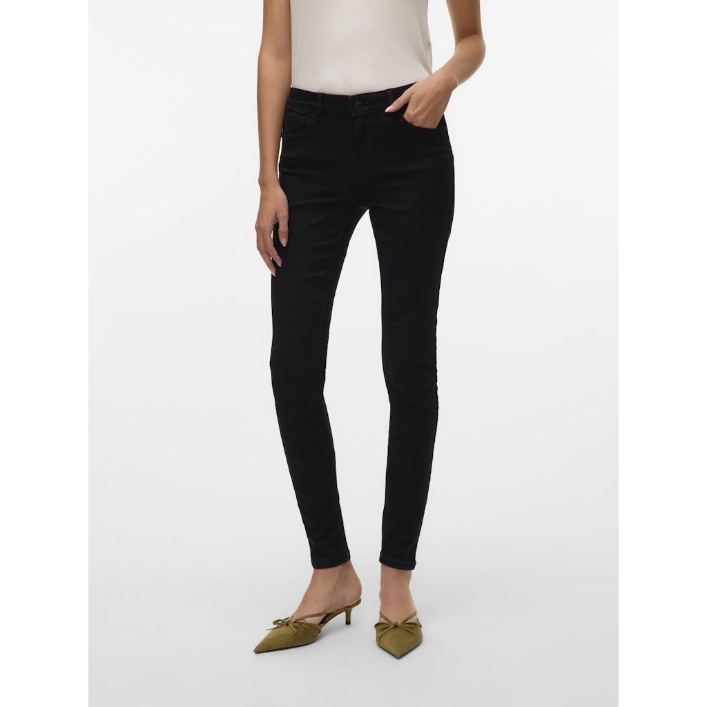 VERO MODA Slim džinsai moterims, Juoda, VMSEVEN NW S SHAPE U 3