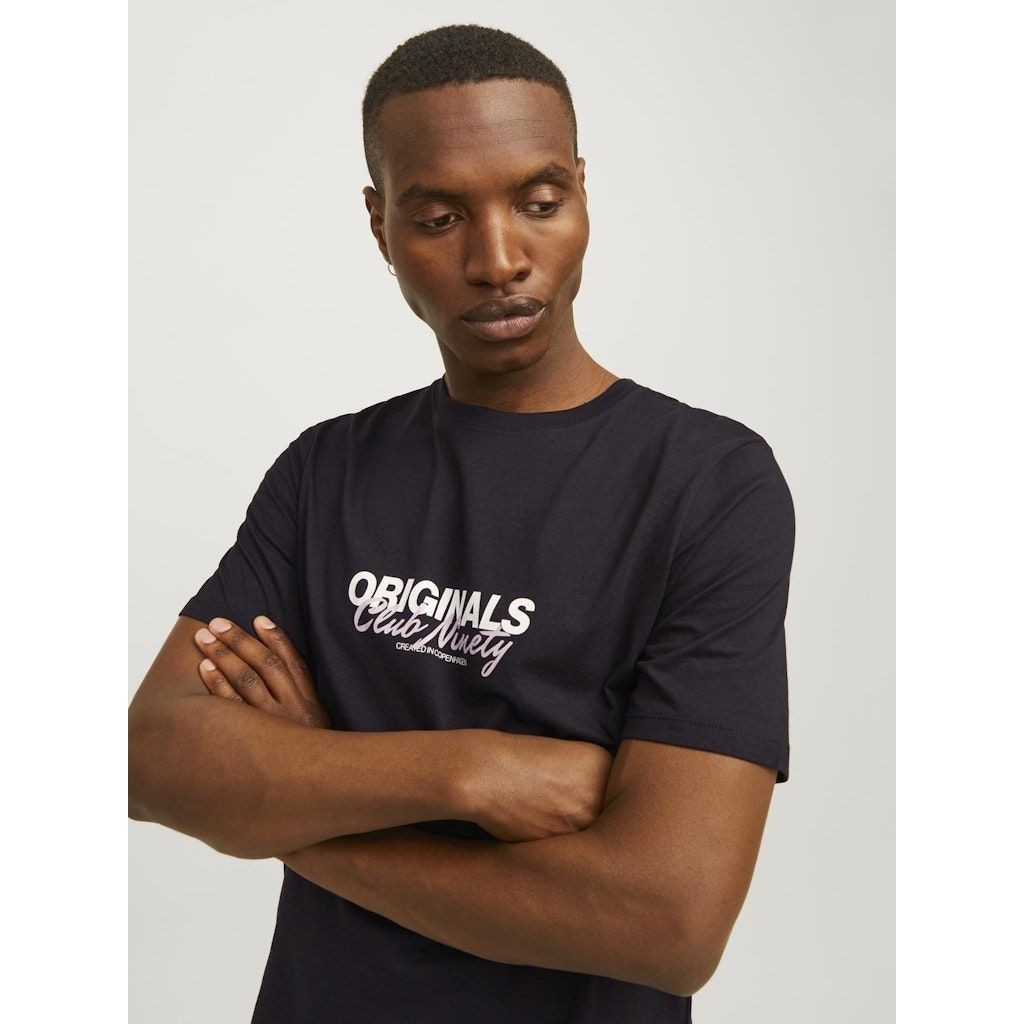 JACK & JONES Marškinėliai vyrams, Juoda, JORSTAR TEE SS CREW 7