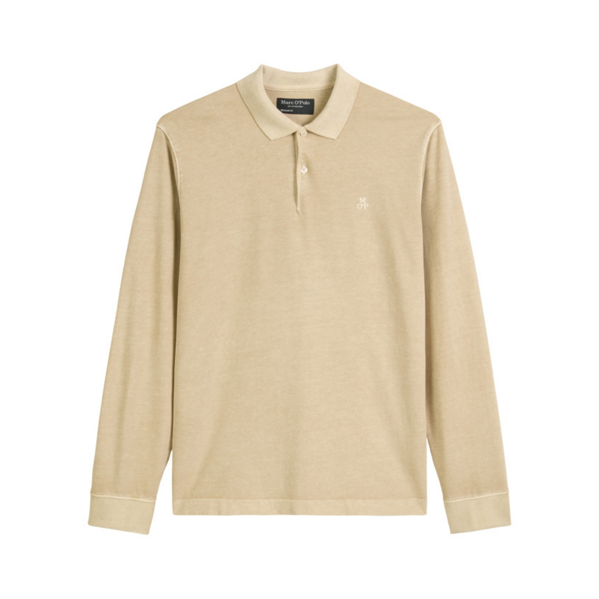 MARC O'POLO Polo marškiniai ilgos rank. vyrams, Smėlio, 528223655004 Polo long