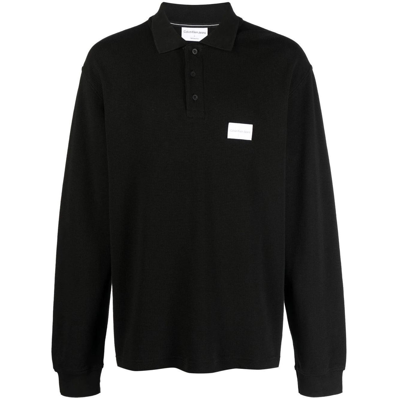 CALVIN KLEIN JEANS Polo marškiniai ilgos rank. vyrams, Juoda, Long sleeve polo 1