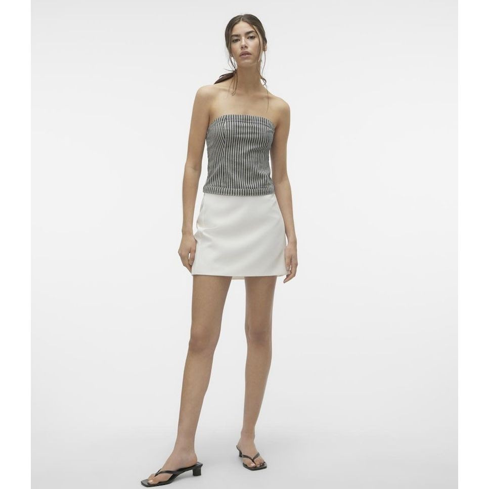 VERO MODA Mini sijonas moterims, Balta, Vmflorenti mini skirt 4