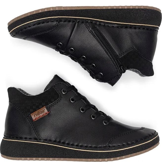 RIEKER Aulinukai moterims, Juoda, Ladies mid height boots 6