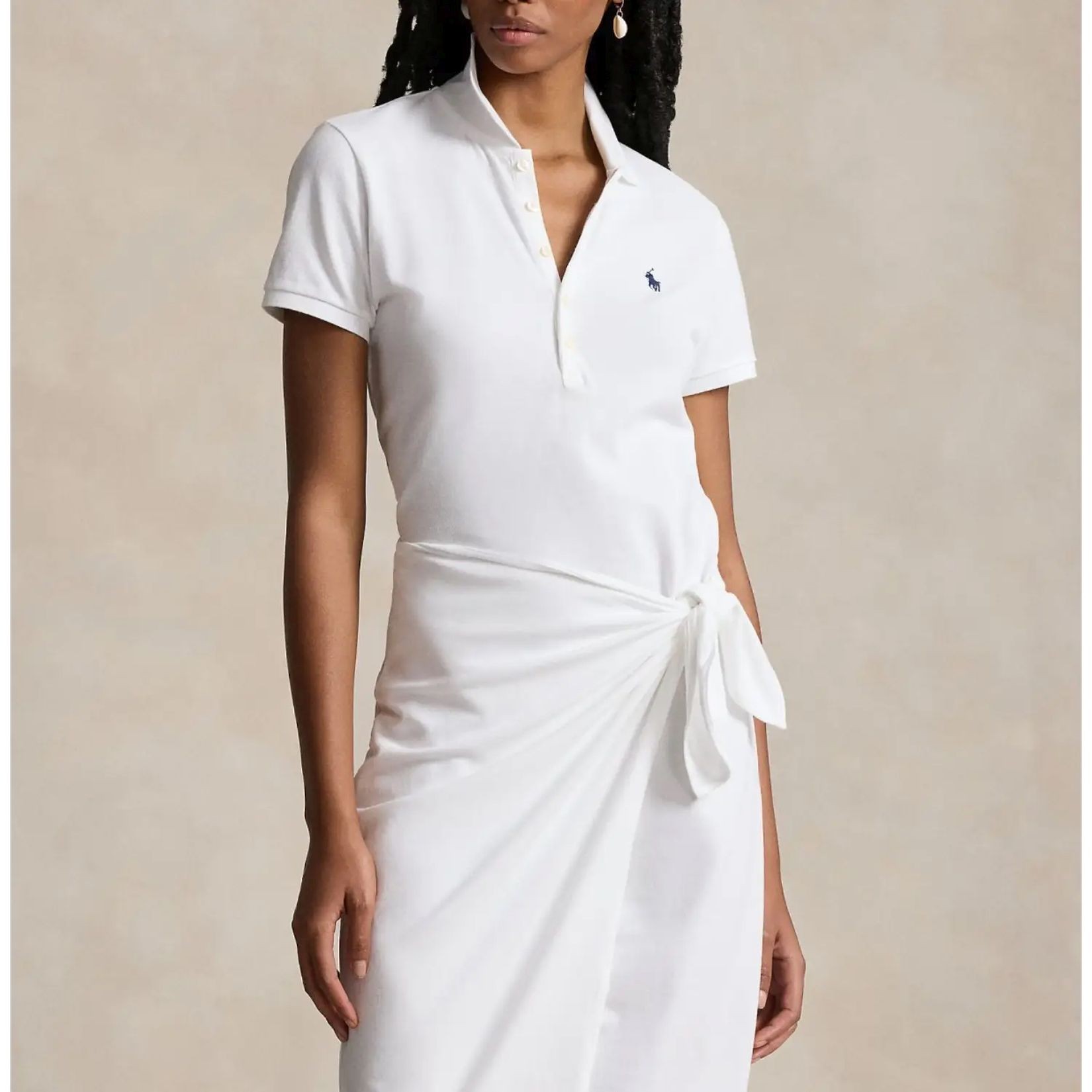 POLO RALPH LAUREN Midi suknelė moterims, Balta, Short sleeve day dress 3