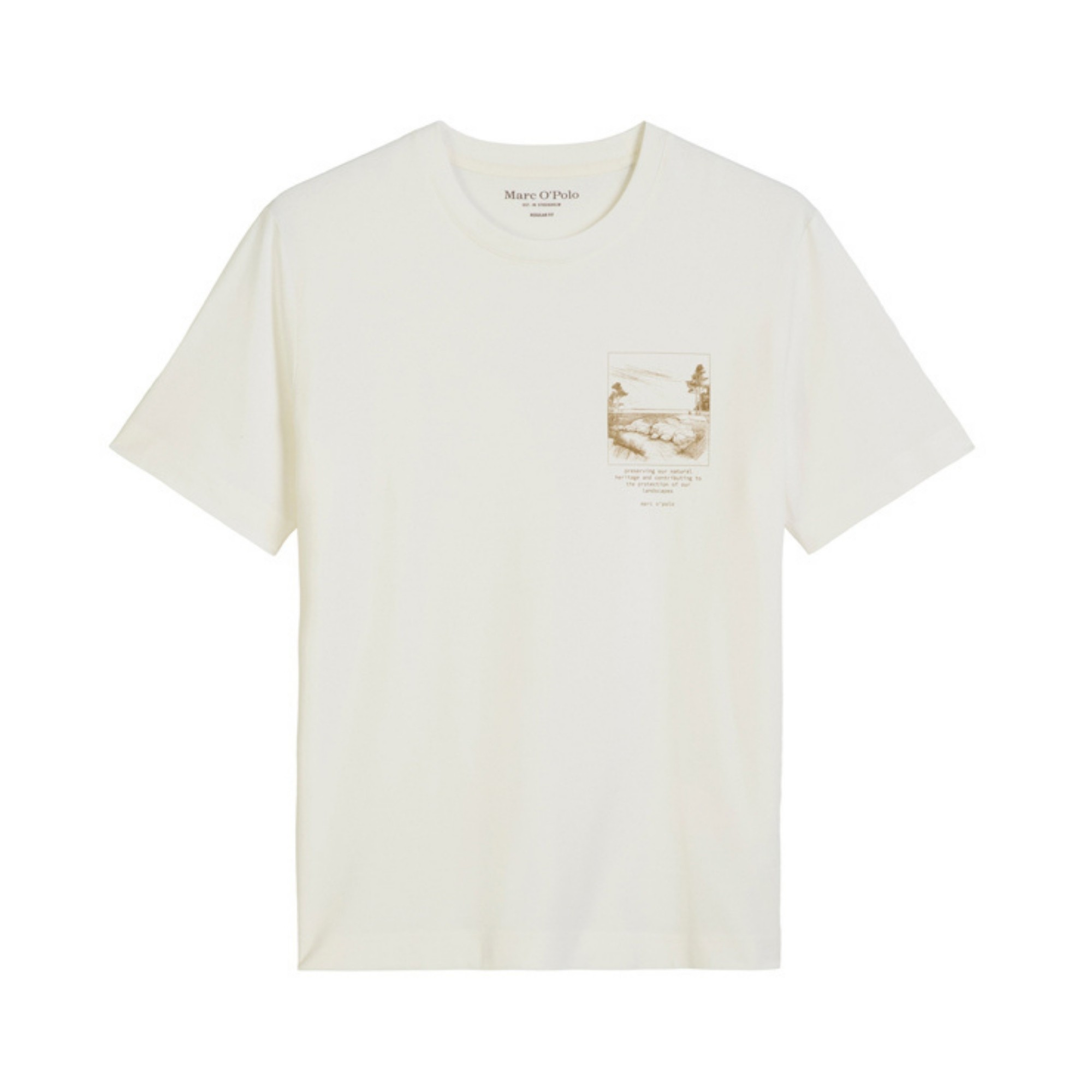 MARC O'POLO Marškinėliai trump. rankovėmis vyrams, Balta, 528201251186 Tshirts sh