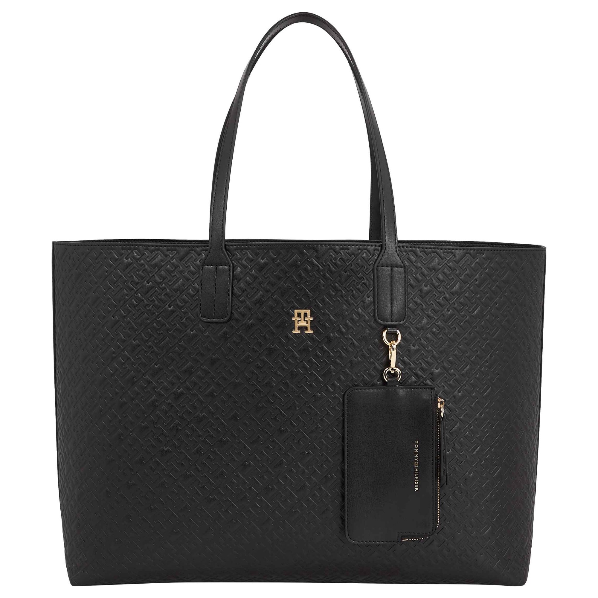 TOMMY HILFIGER Pirkinių krepšys moterims, Juoda, TH icon tote mono 1