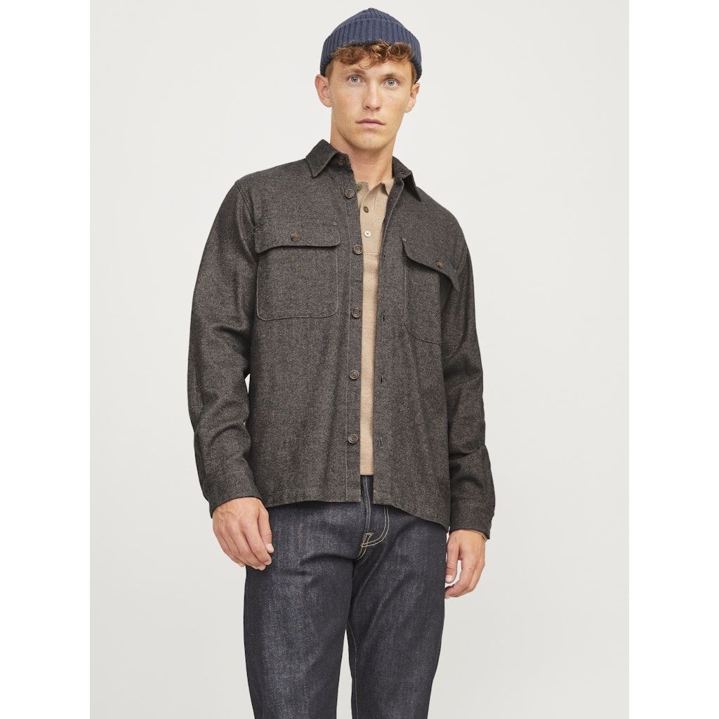 JACK & JONES Lengva striukė vyrams, Juoda, Raymond melange solid 7