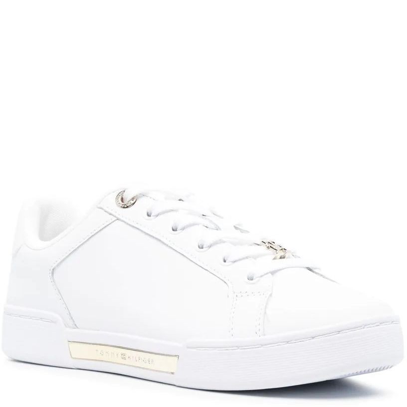 TOMMY HILFIGER Sportiniai bateliai moterims, Balta, COURT SNEAKER HARDWARE 1