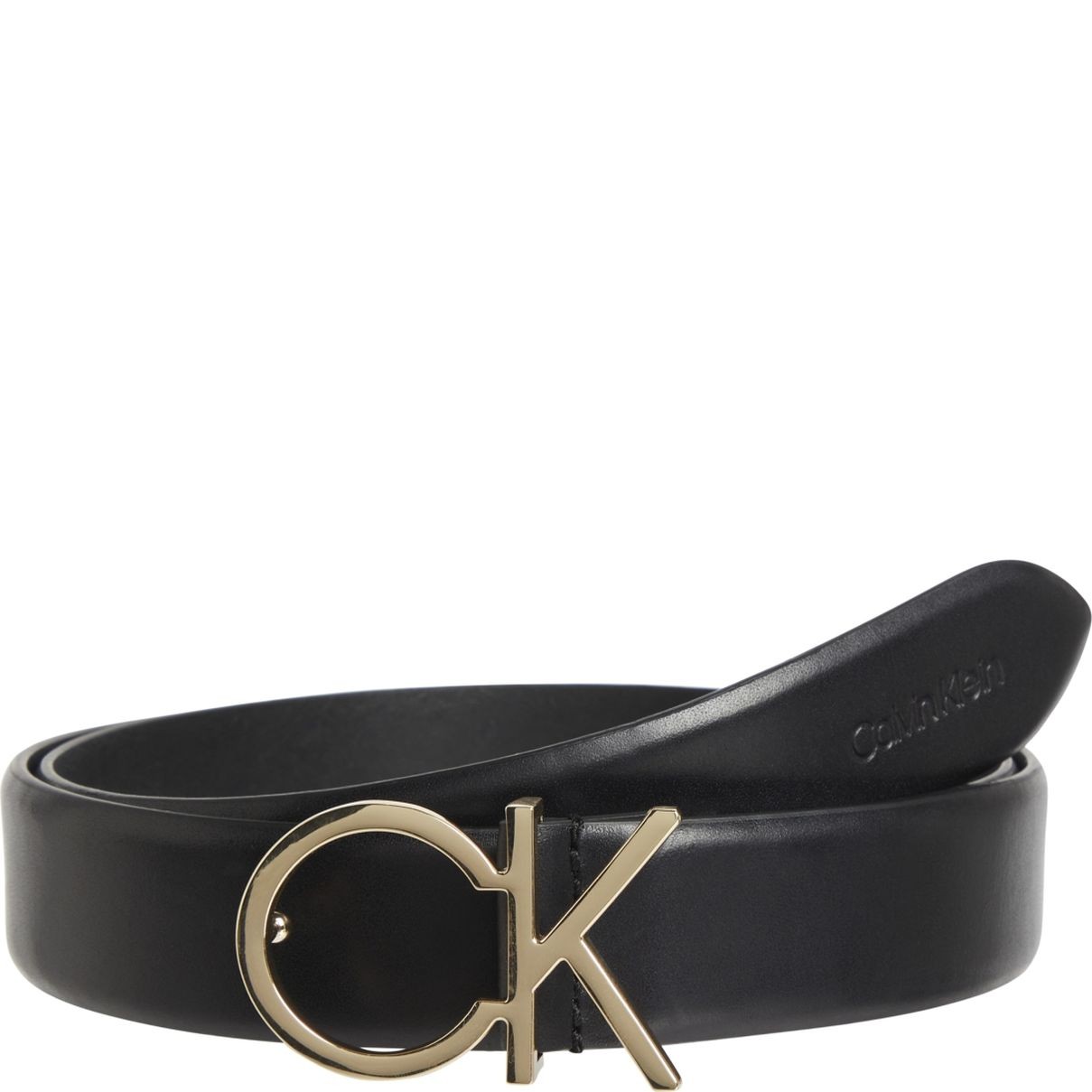 CALVIN KLEIN Diržas moterims, Juoda, Re-lo logo belt 30mm