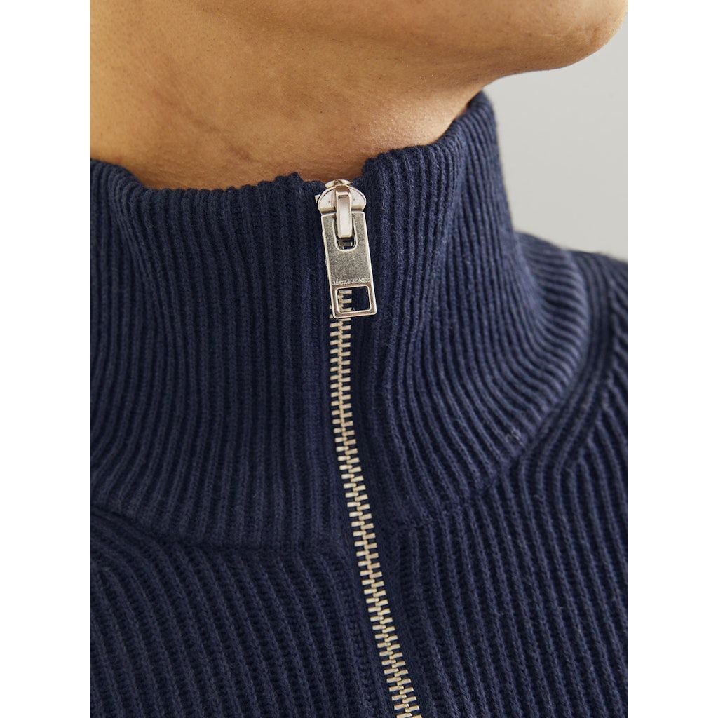JACK & JONES Megztinis vyrams, Mėlyna, Perfect knit half zip 3
