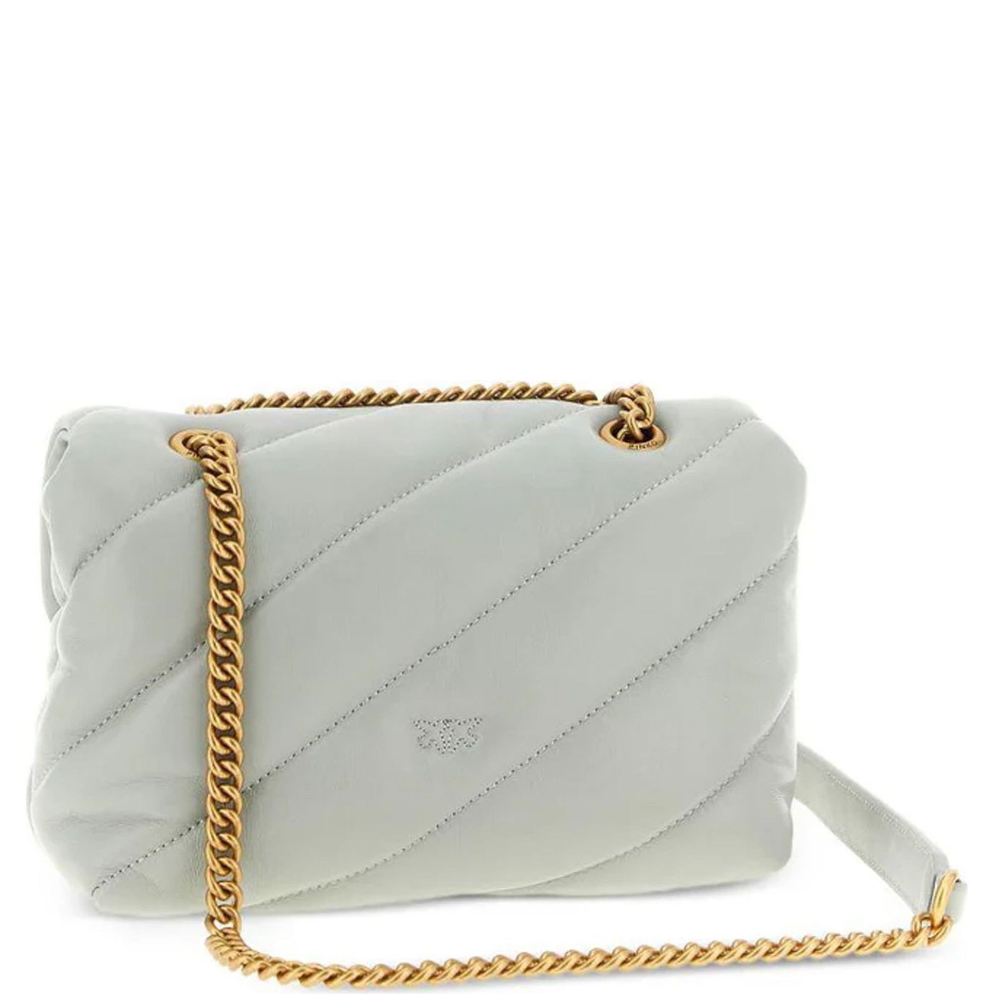 PINKO Rankinė per petį moterims, Pilka, Love puff mini cl 3