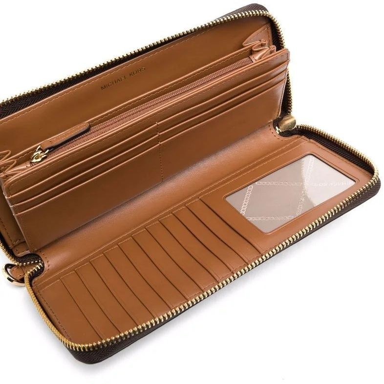 MICHAEL KORS Piniginė moterims, Ruda, Travel continental wallet 3