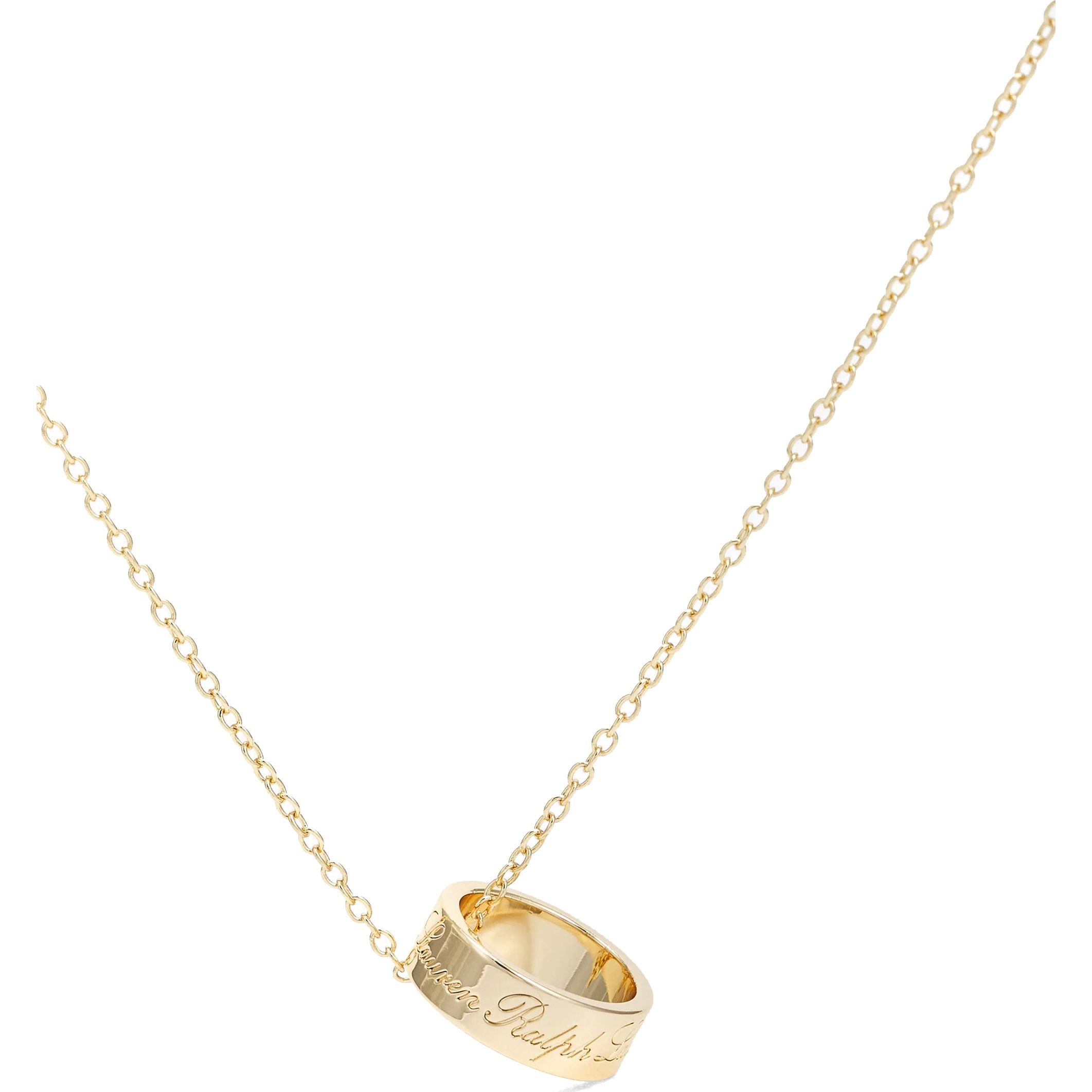 RALPH LAUREN Kaklo papuošalai moterims, Auksinė, Nk 16" script logo pendant 3