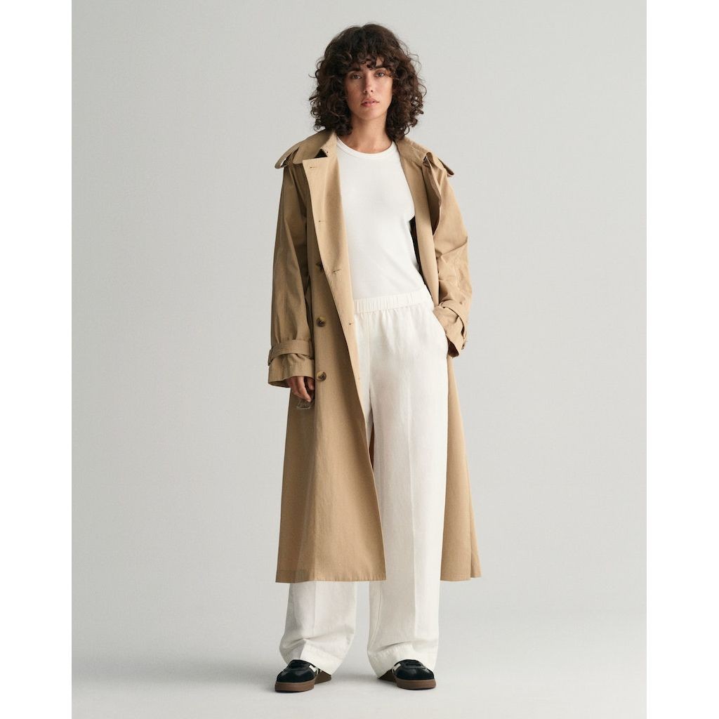 GANT Kelnės moterims, Geltona, REL LINEN BLEND PULL ON PANTS 5