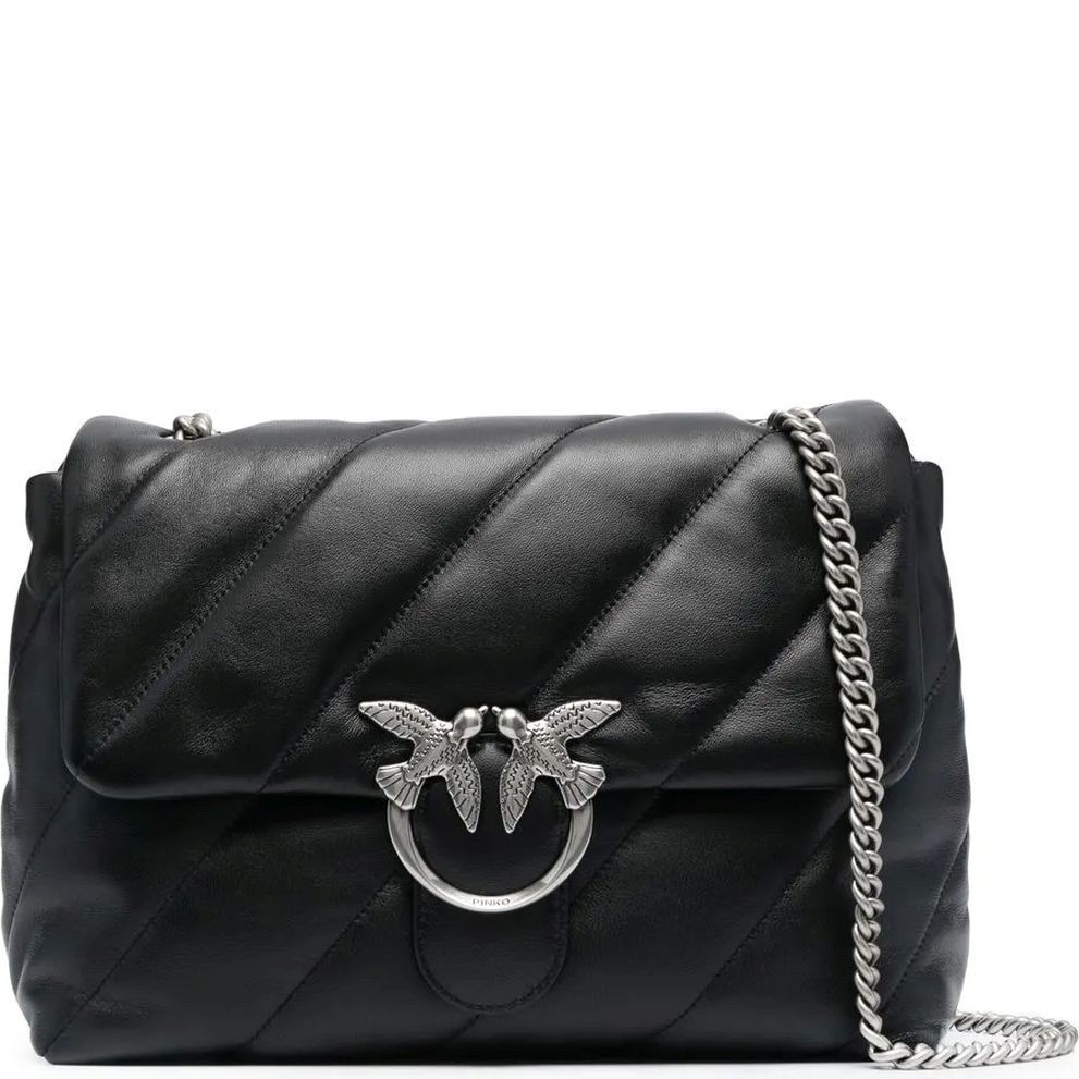 PINKO Rankinė per petį moterims, Juoda, Love puff sholder bag 1