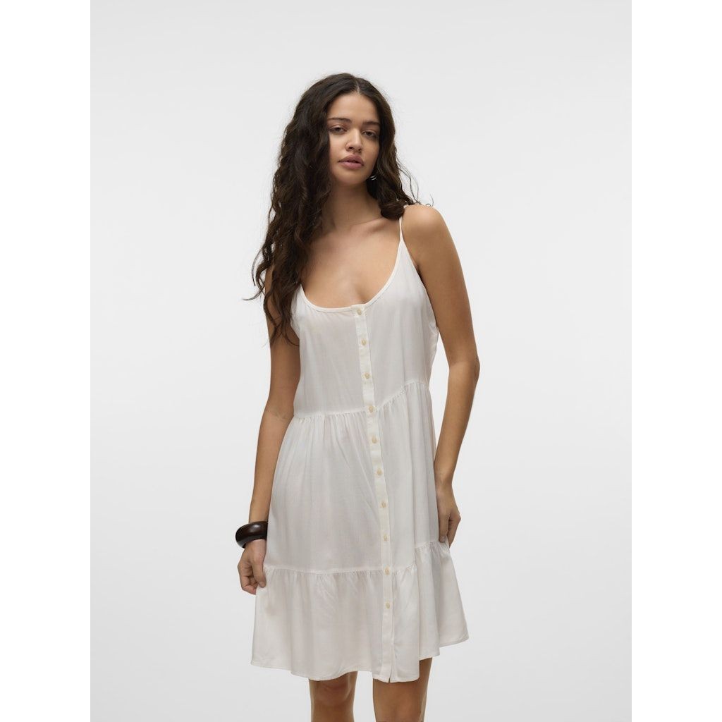 VERO MODA Mini suknelė moterims, Balta, Bumpy short singlet dress 2