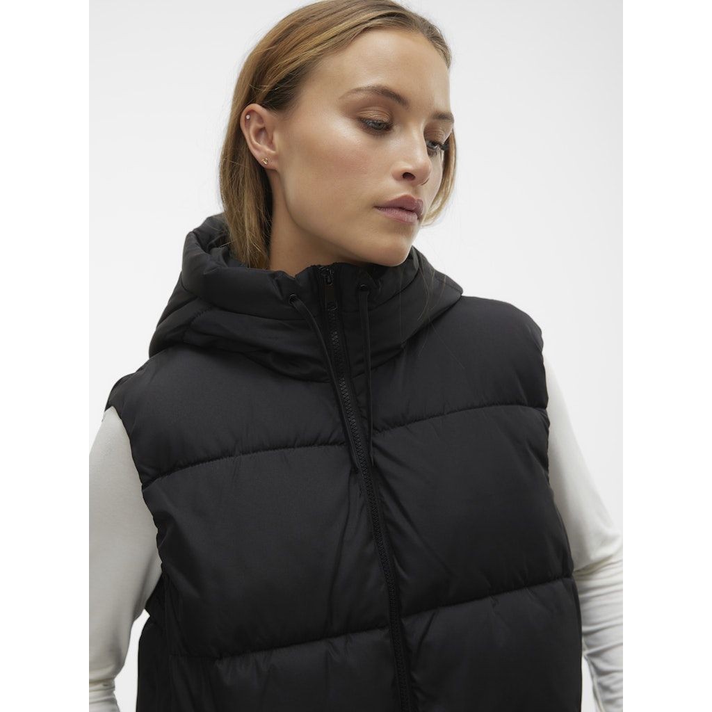 VERO MODA Pūkinė liemenė moterims, Juoda, Ligaane waistcoat 5
