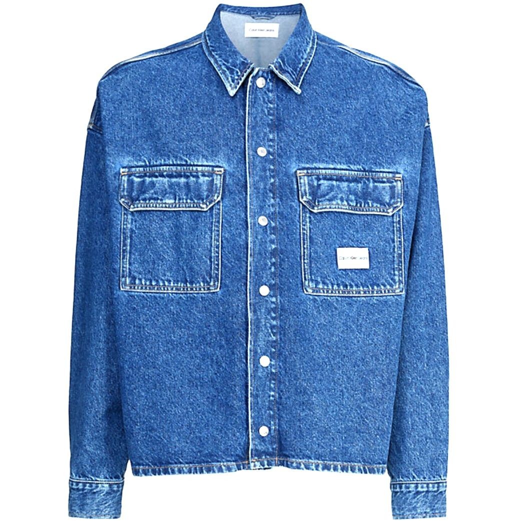 CALVIN KLEIN JEANS Marškiniai ilgomis rankovėmis vyrams, Mėlyna, Boxy loose utility shirt 1