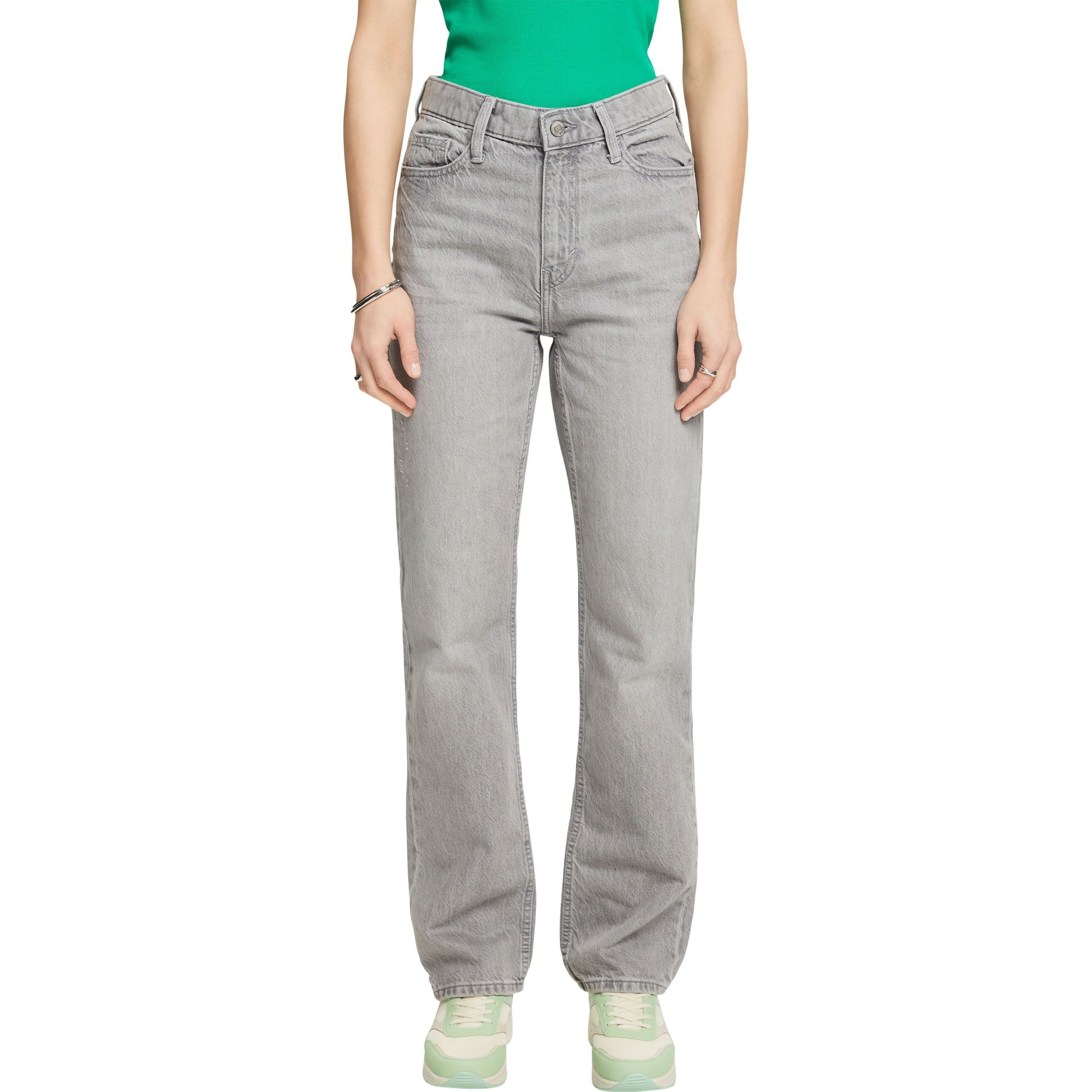 ESPRIT Tiesūs džinsai moterims, Pilka, retro straight 2