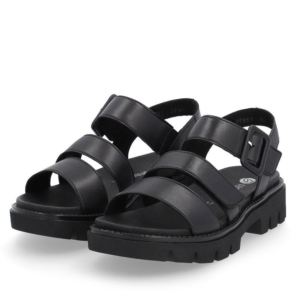 REMONTE Basutės moterims, Juoda, SANDALS 10