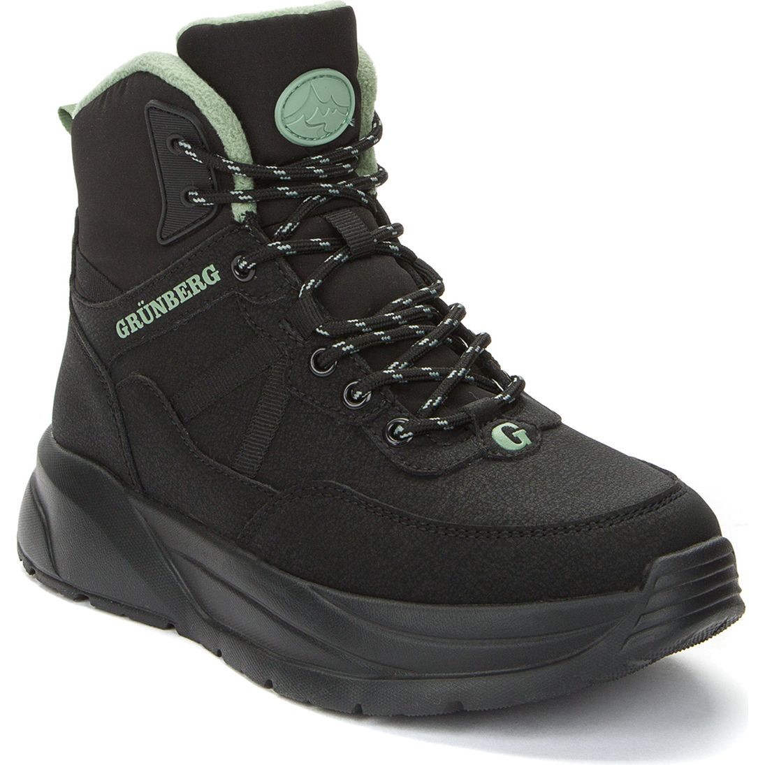 GRUNBERG Pašiltinti aulinukai moterims, Juoda, WARM BOOTS