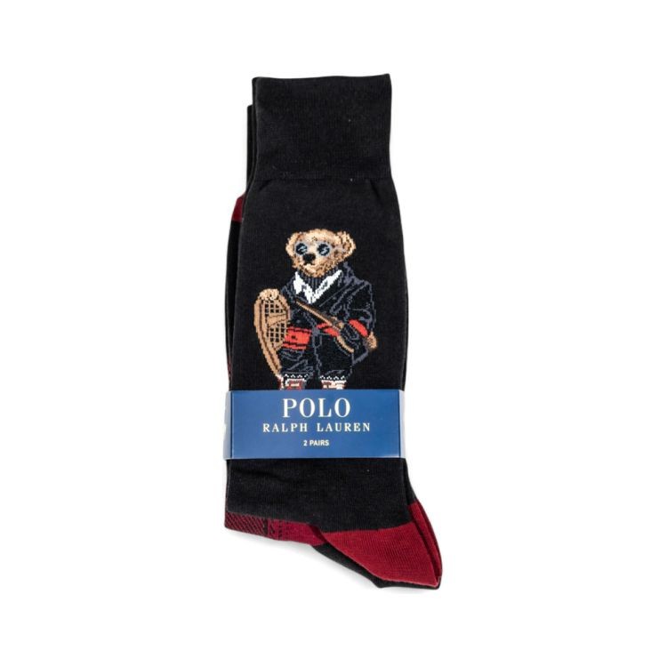 POLO RALPH LAUREN Kojinės vyrams, Juoda, Holiday bear crew sock 2 pack 1