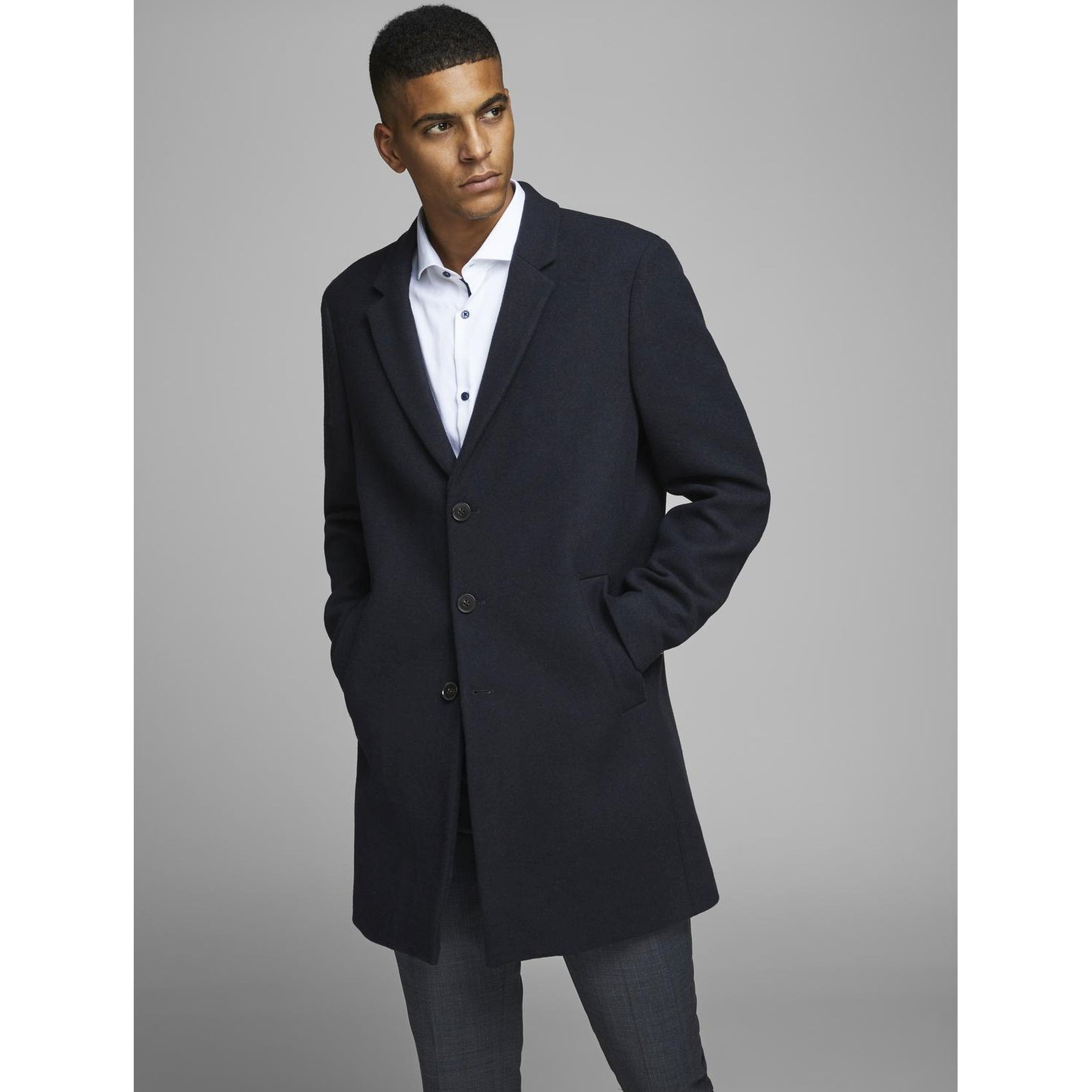 JACK & JONES Paltas vyrams, Mėlyna, JPRMOULDER WOOL 4