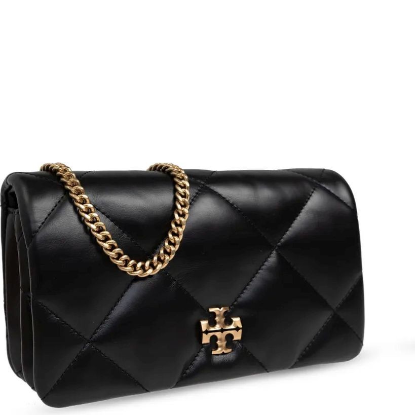 TORY BURCH Piniginė moterims, Juoda, Kira diamond quilt wallet 3