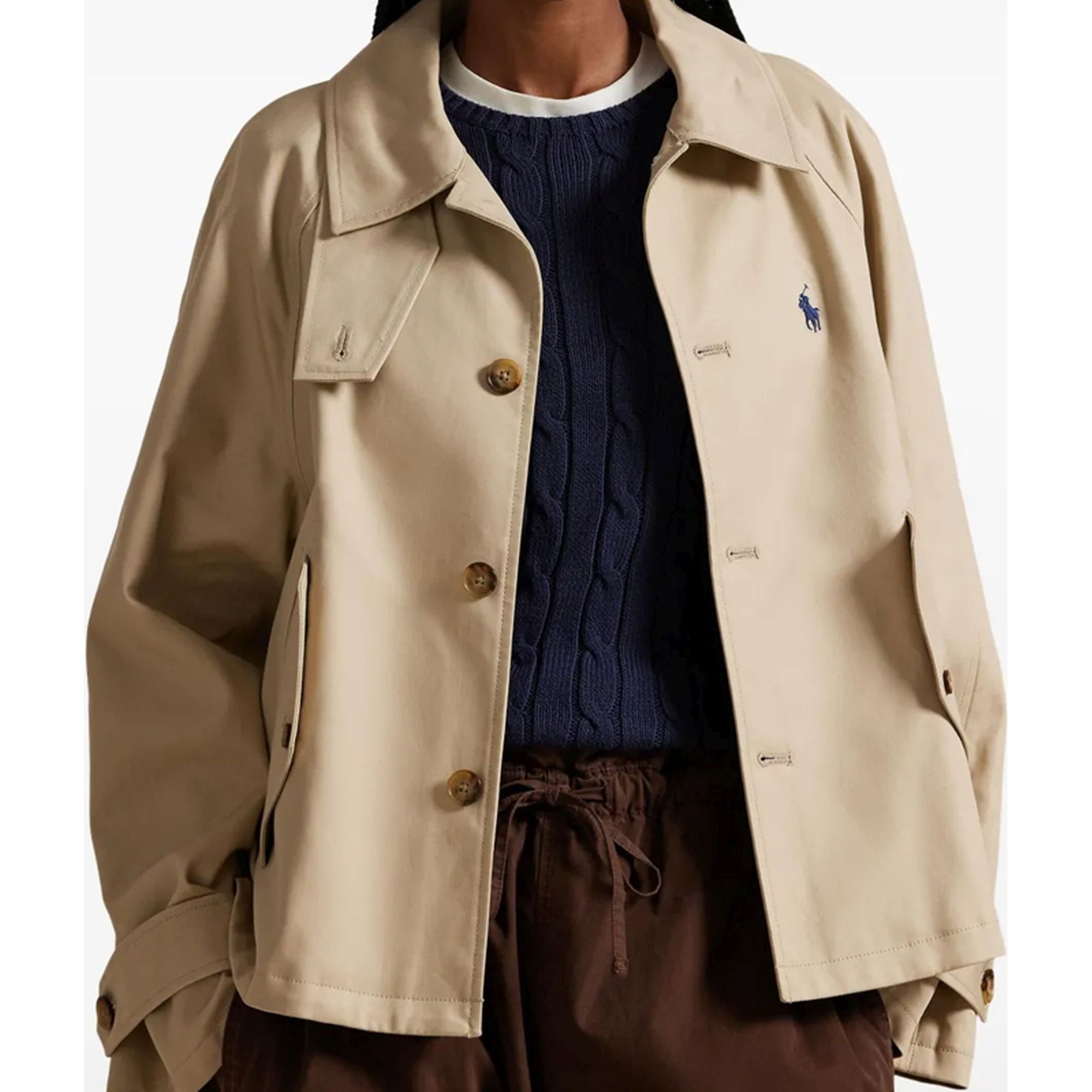 POLO RALPH LAUREN Striukė moterims, Smėlio, Woven-jacket 2