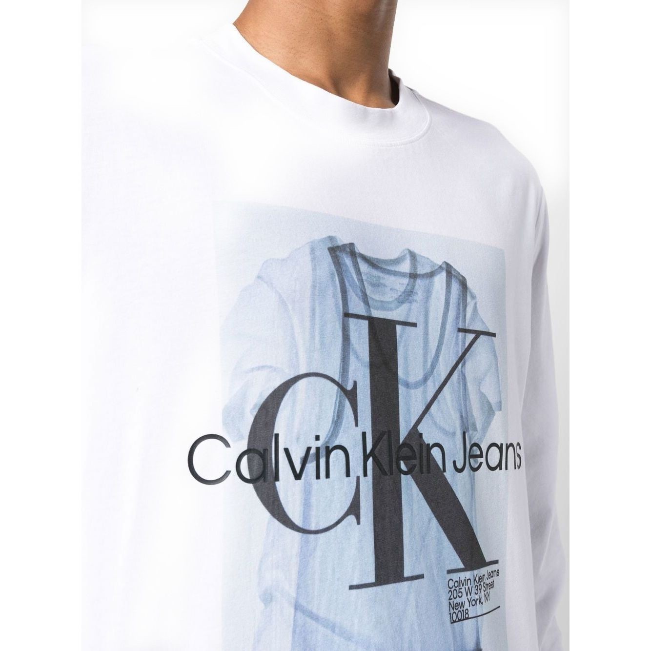 CALVIN KLEIN JEANS Marškinėliai trump. rankovėmis vyrams, Balta, Disrupted logo tee 2