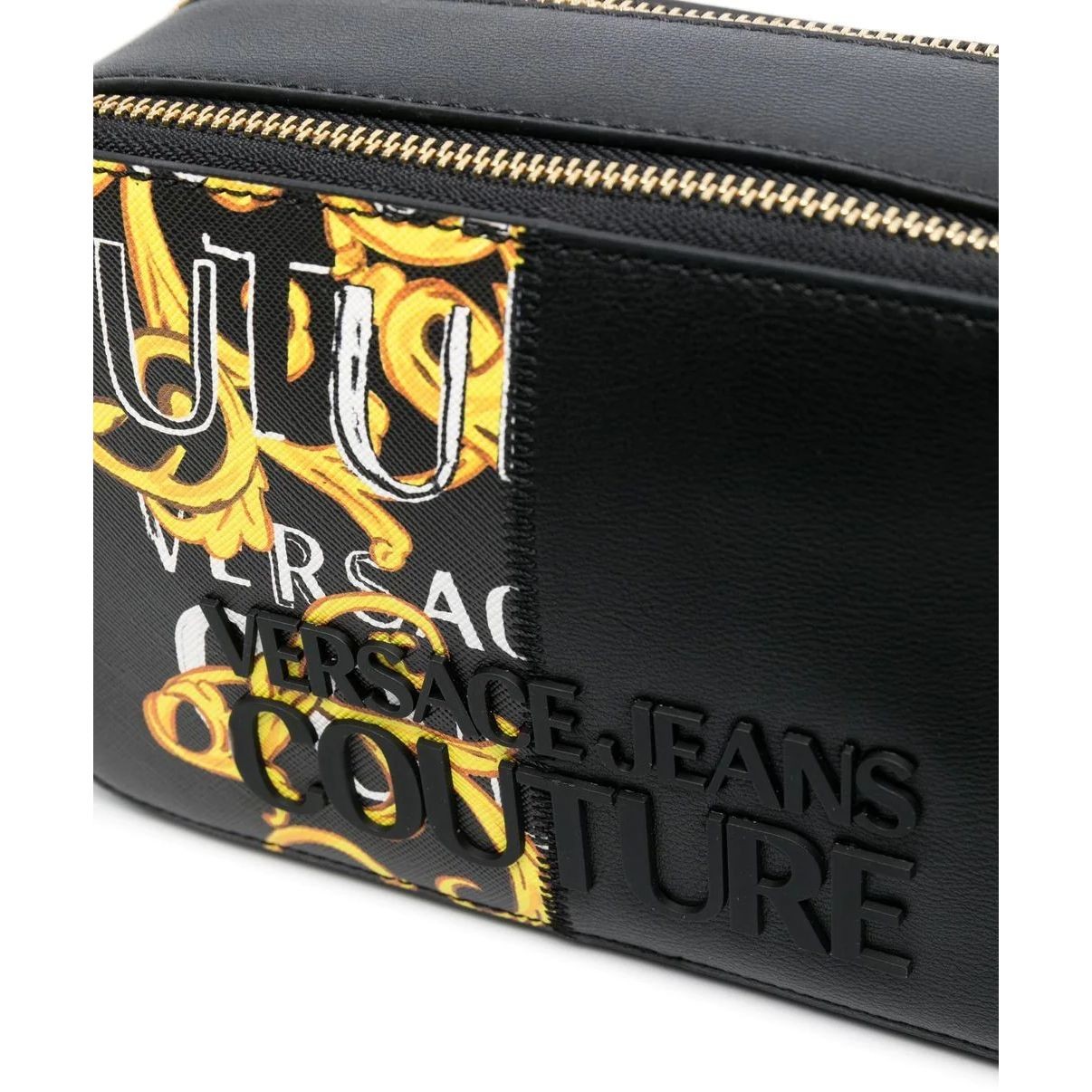 VERSACE JEANS CUTURE Rankinė per petį moterims, BLACK/GOLD, Range p - rock cut crossbody 3