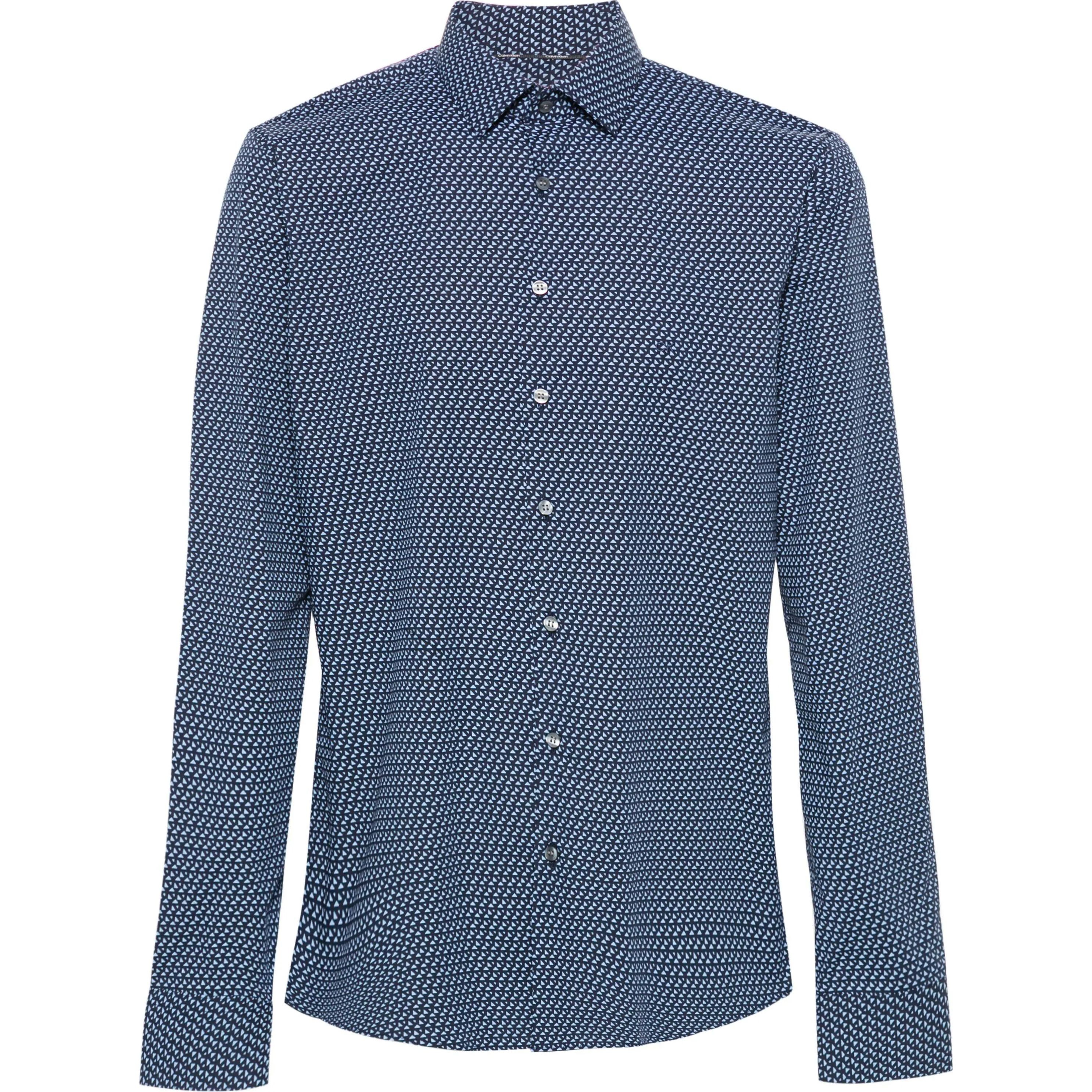 CALVIN KLEIN Marškiniai ilgomis rankovėmis vyrams, Mėlyna, L/s shirt 1