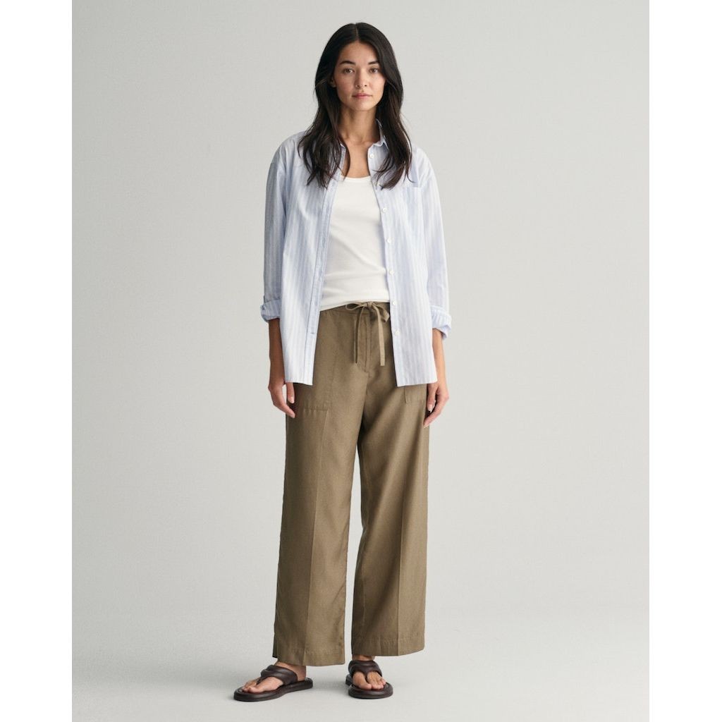 GANT Kelnės moterims, Ruda, REL TIE WAIST PANTS 2