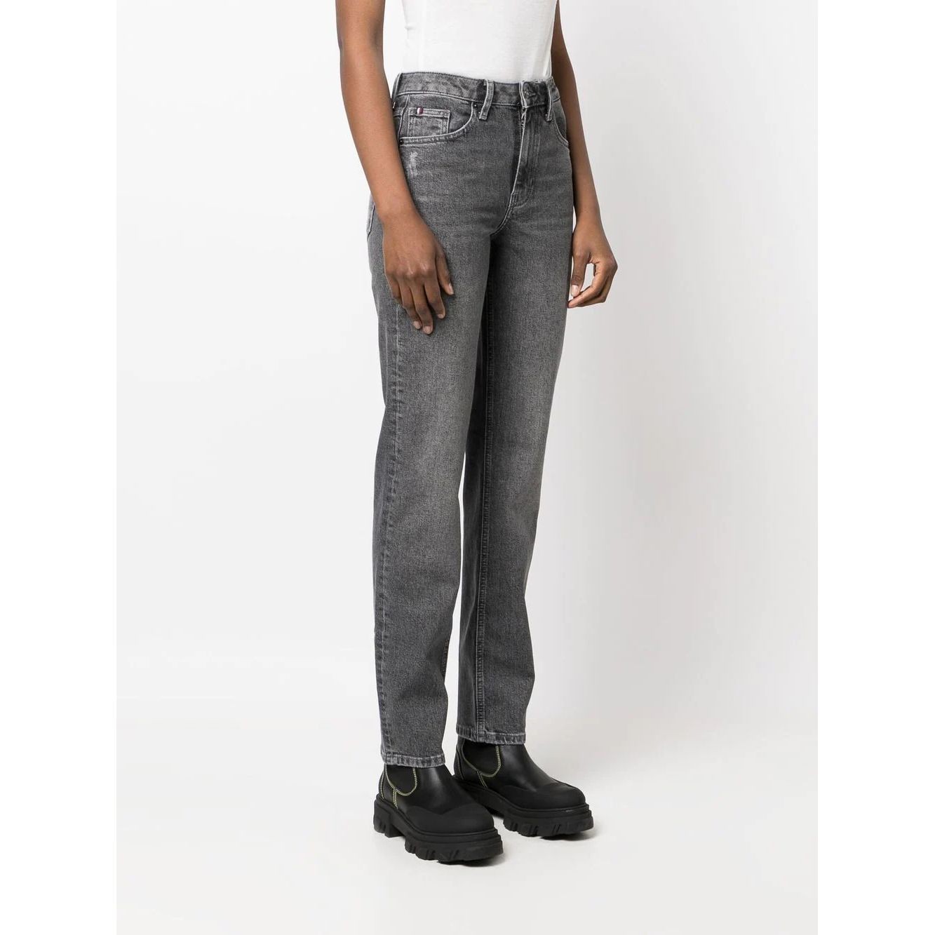 TOMMY HILFIGER Tiesūs džinsai -moterims, Pilka, New classic straight jeans 2