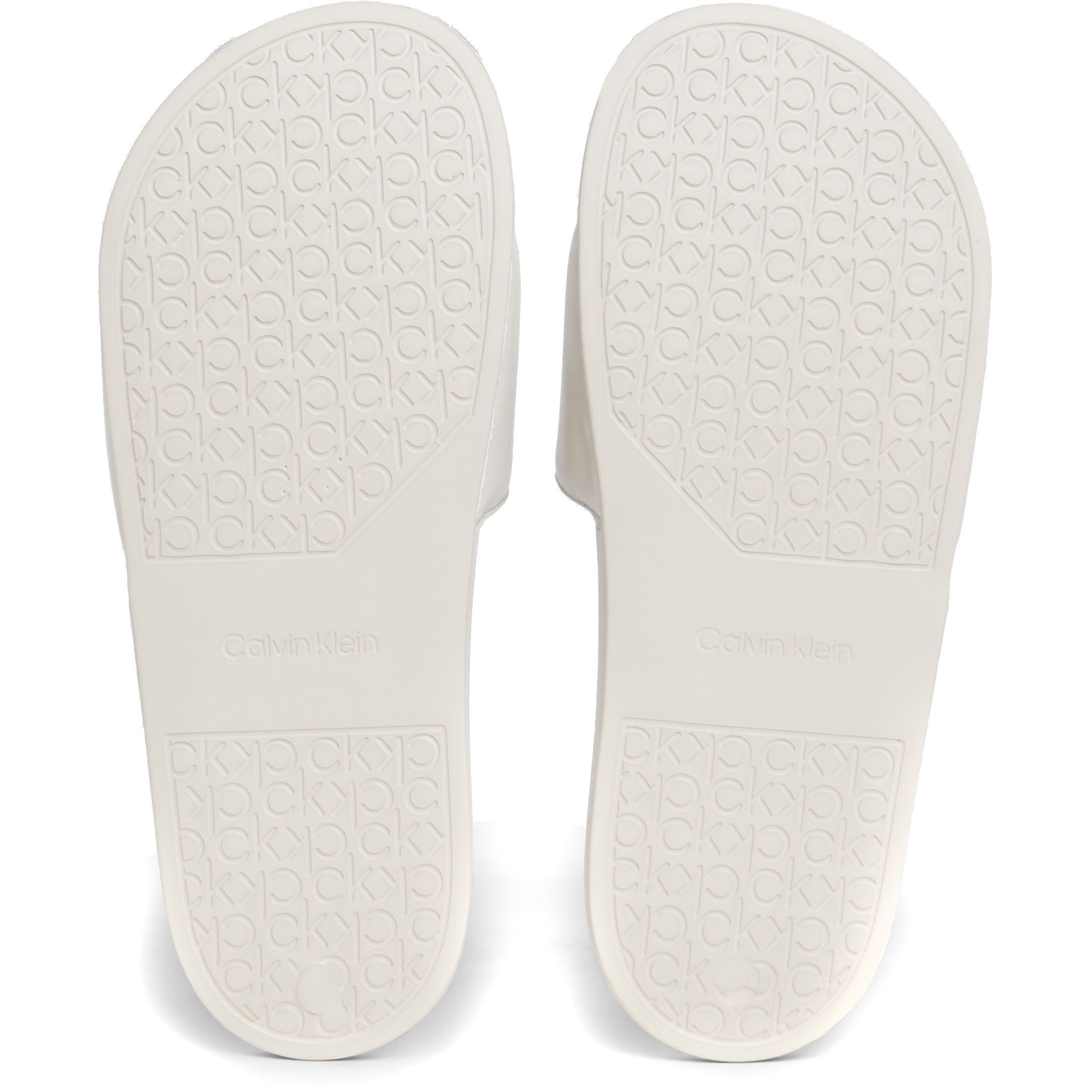 CALVIN KLEIN Guminės šlepetės moterims, Smėlio, Pool slide relock 5