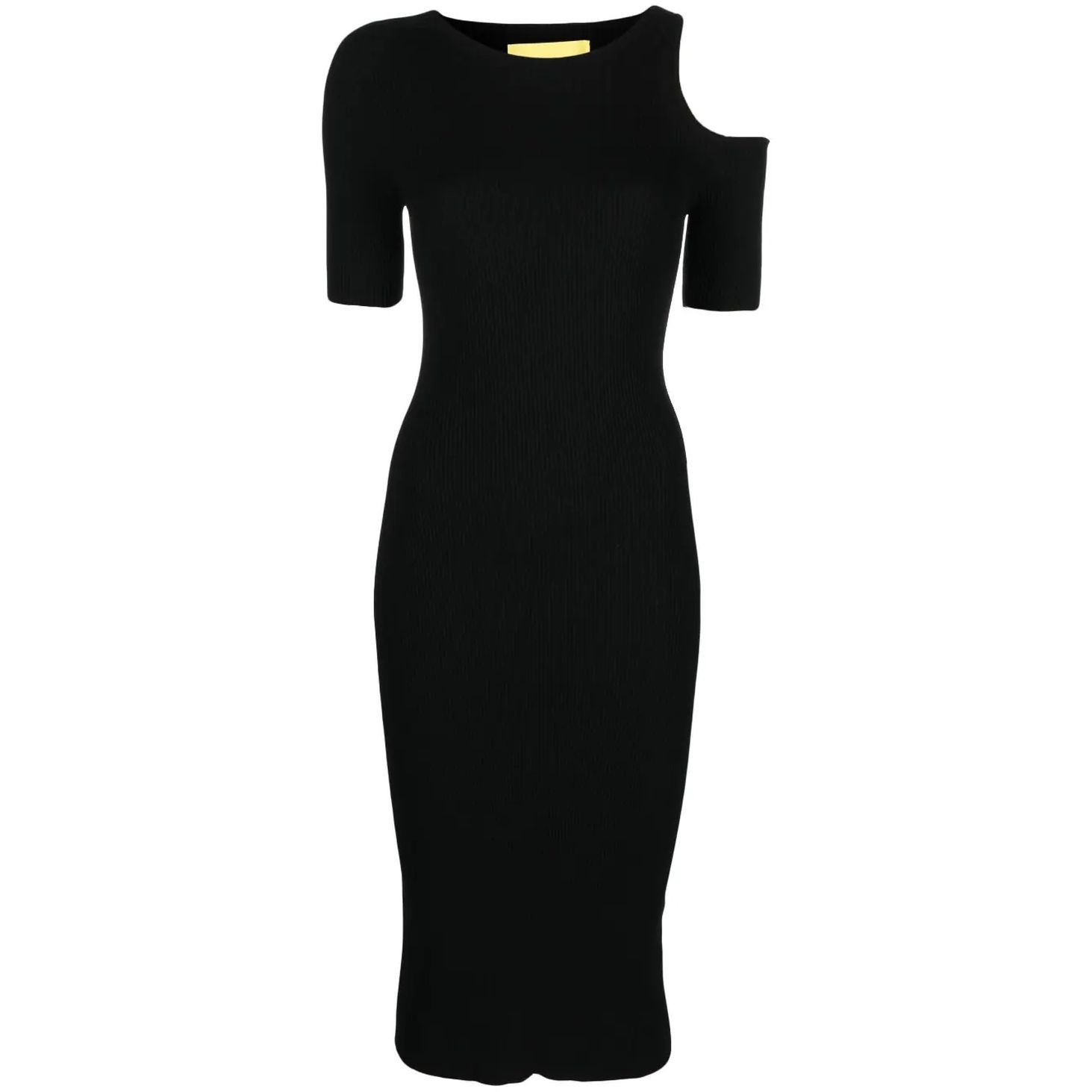 AERON Midi suknelė moterims, Juoda, Ribbed cut-out midi dress 1