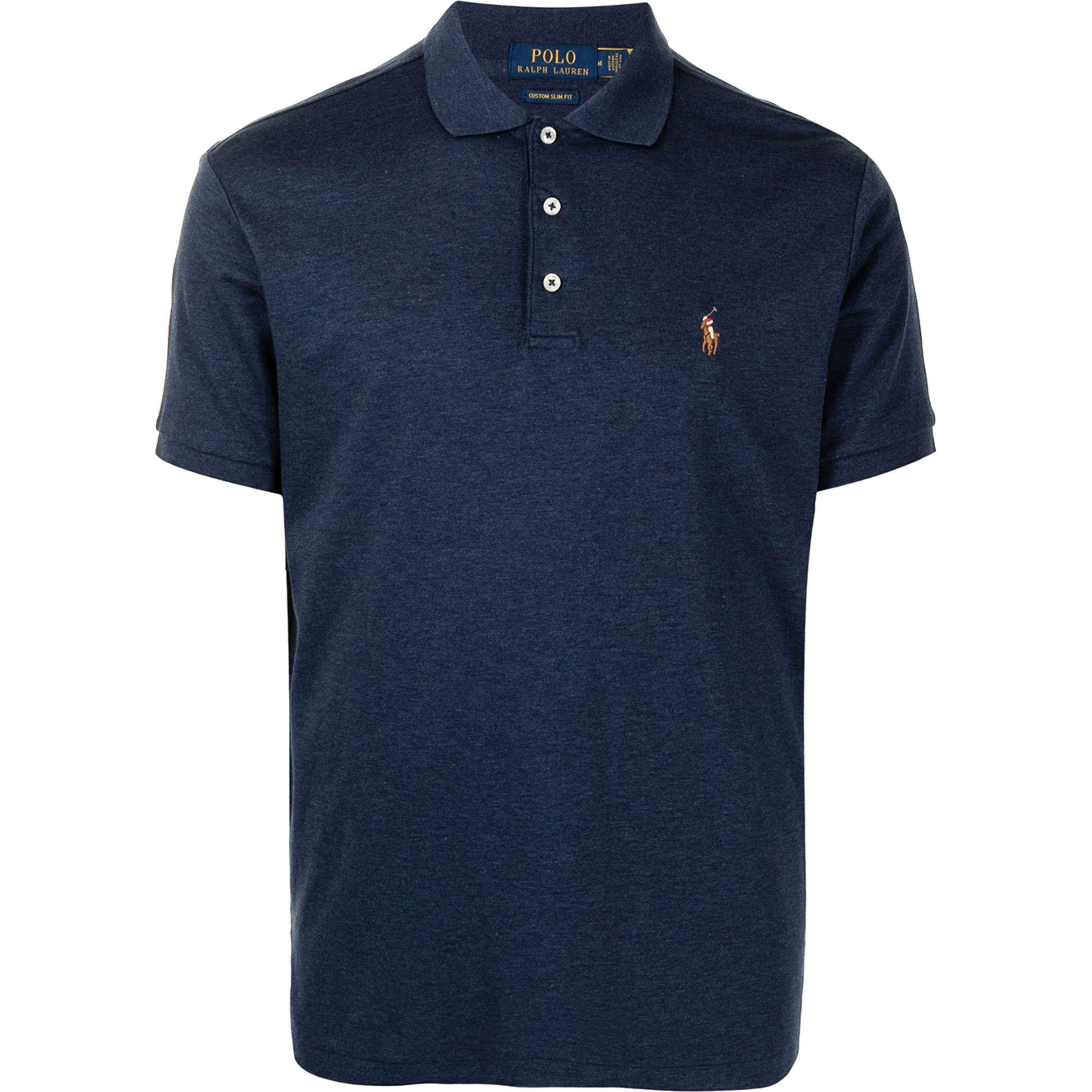 POLO RALPH LAUREN Polo marškiniai trumpos rank. vyrams, Mėlyna, Slim soft polo 1