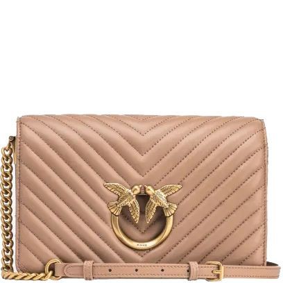 PINKO Rankinė per petį moterims, Ruda, Classic love shoulder bag 1