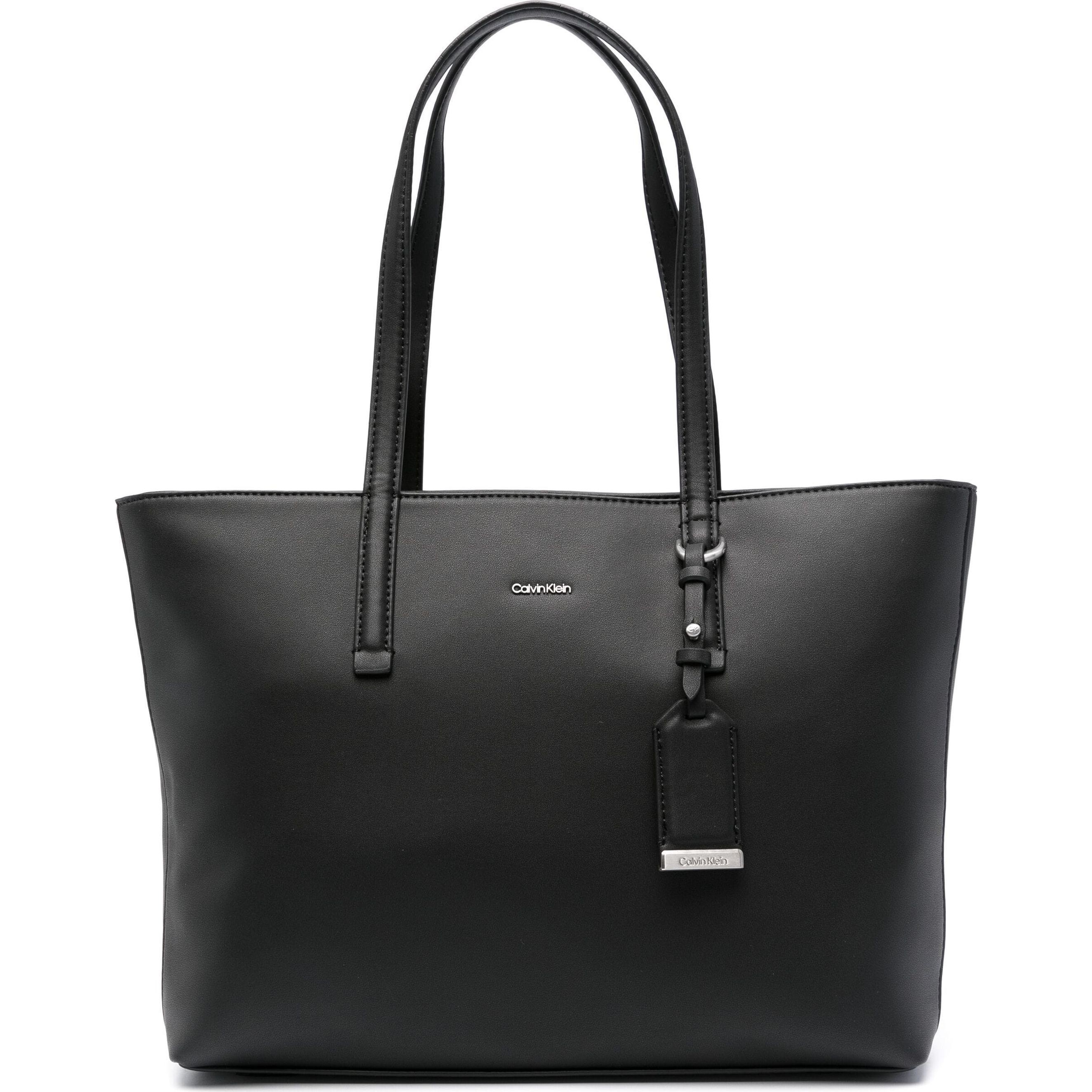 CALVIN KLEIN Pirkinių krepšys moterims, Juoda, Must shopper tote bag 1