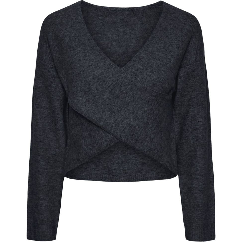 PIECES Megztinis moterims, Mėlyna, Nanu rev drape knit 1