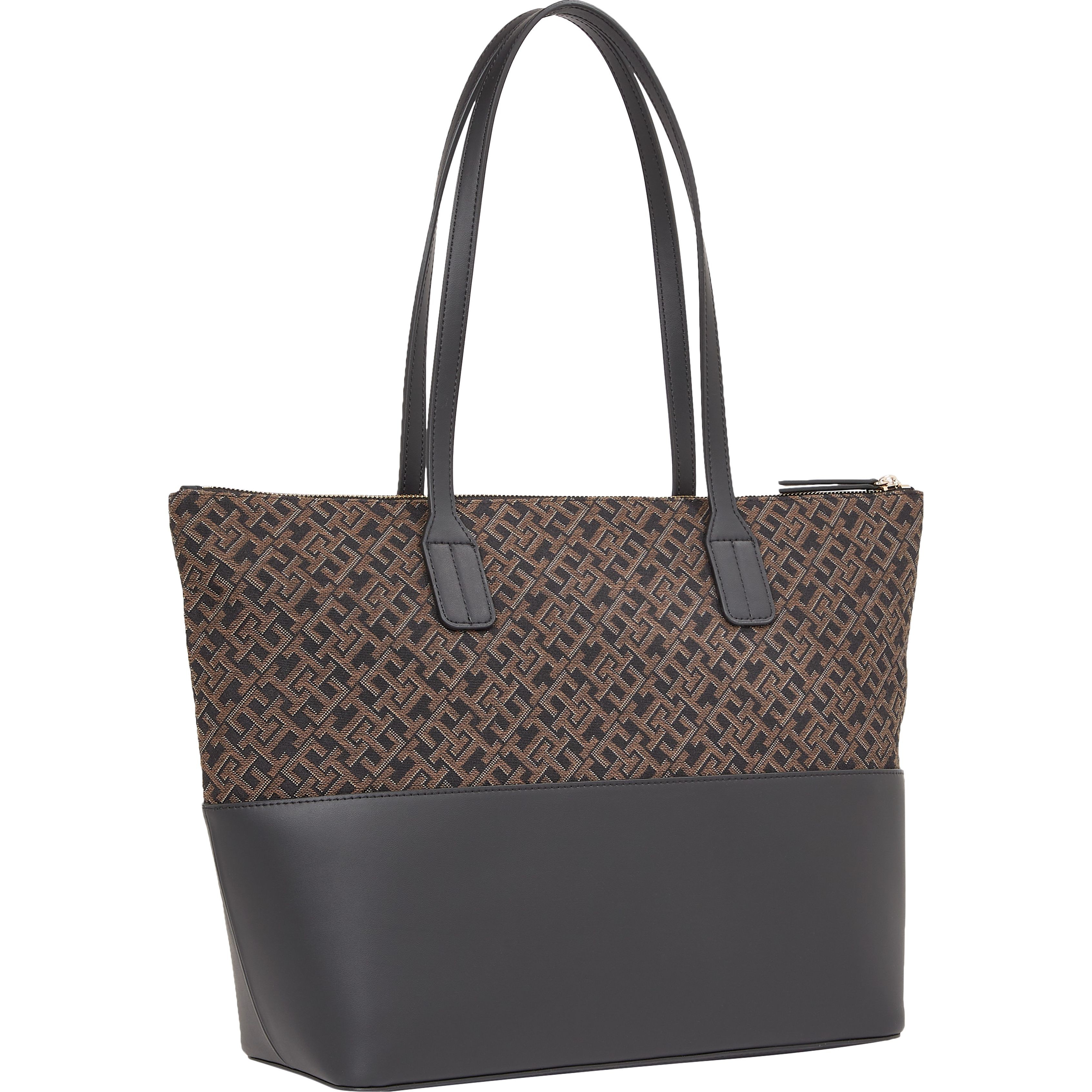 TOMMY HILFIGER Pirkinių krepšys moterims, Juoda, Jacquard tote 2