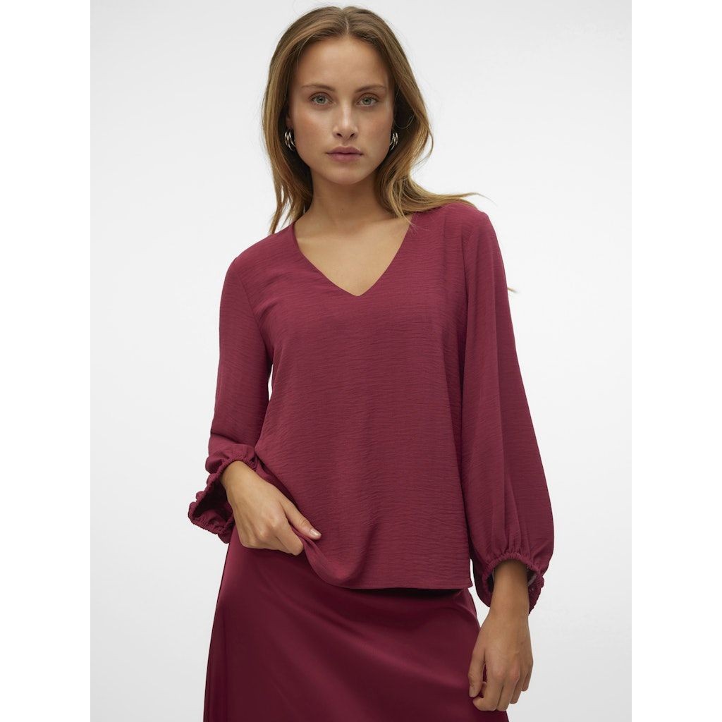 VERO MODA Palaidinės moterims, Raudona, Olivia v-neck top 4