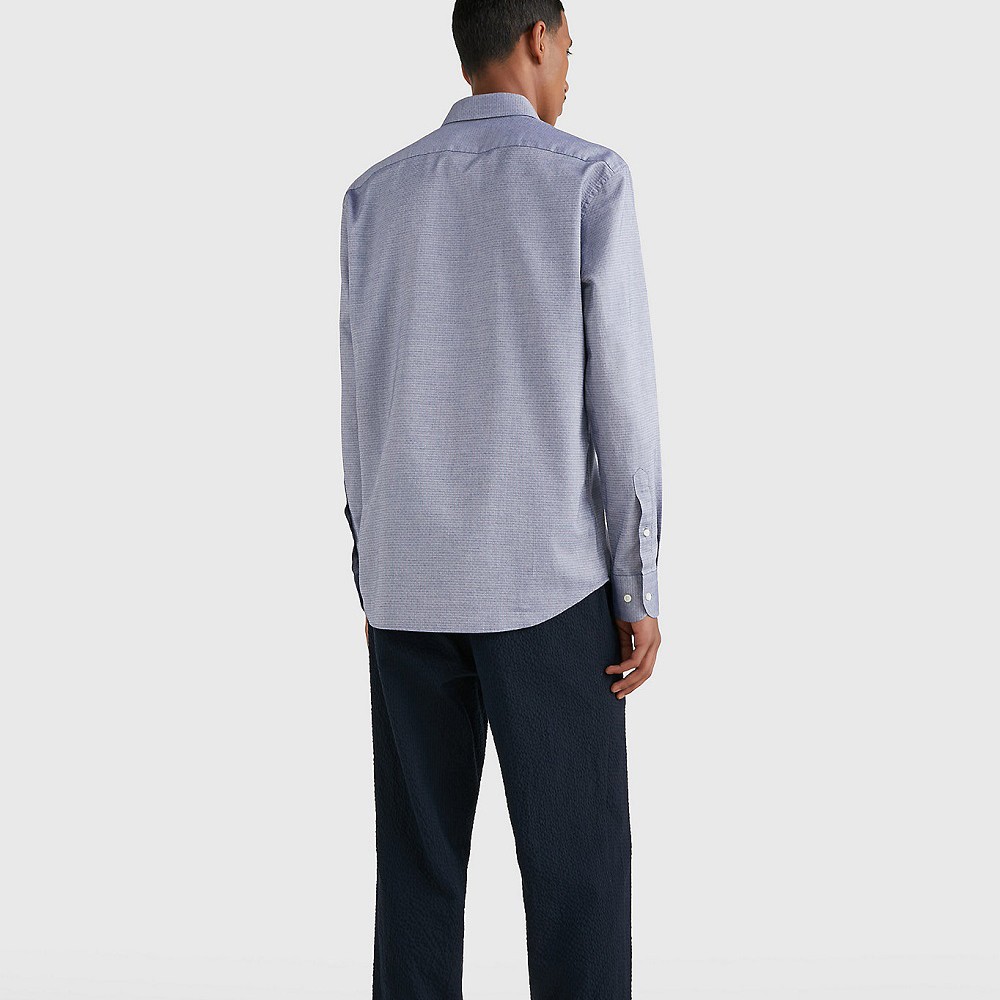 TOMMY HILFIGER Marškiniai ilgomis rankovėmis vyrams, Mėlyna, Cl-w oxford dobby rf shirt 4