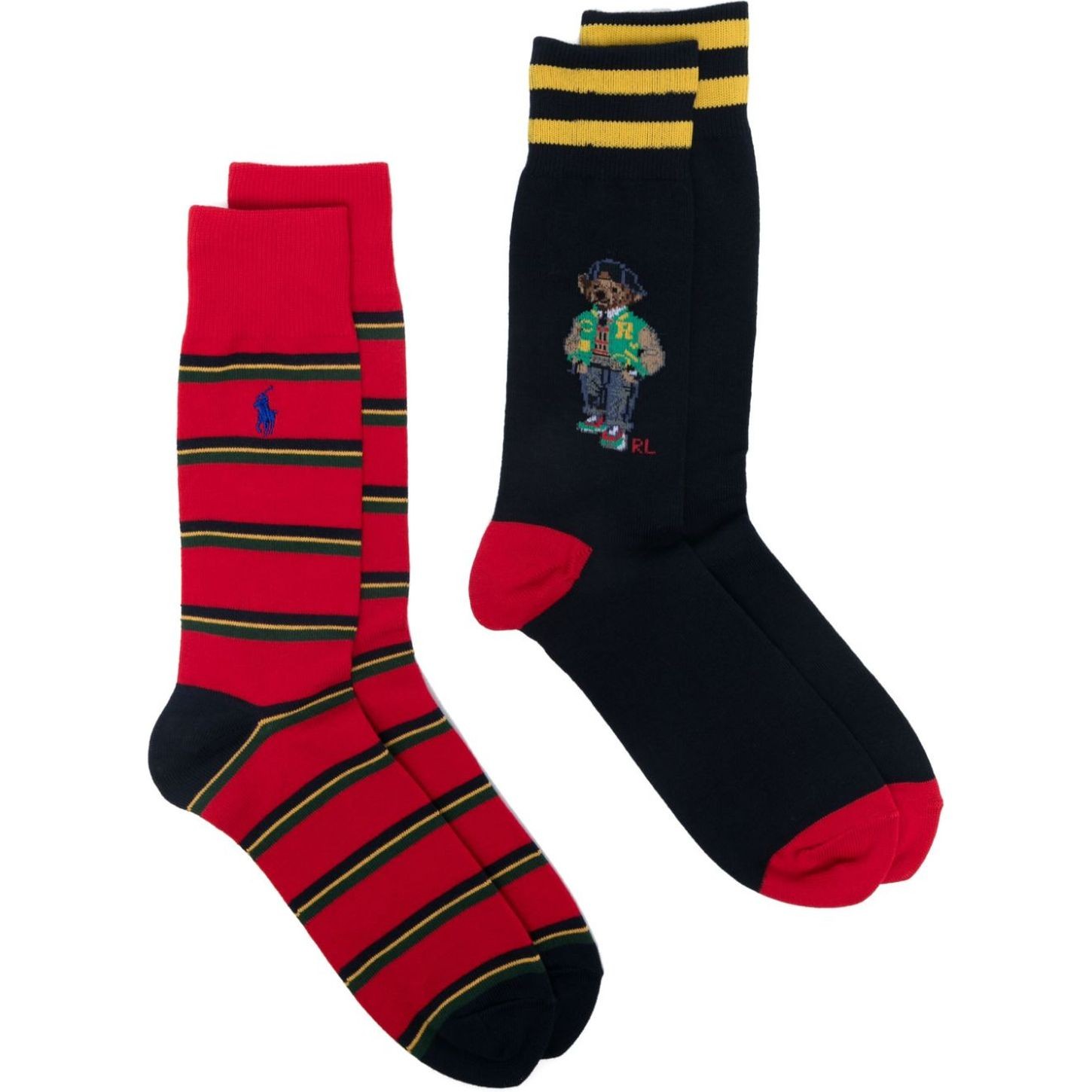 POLO RALPH LAUREN Kojinės vyrams, Mėlyna, Hrtg cn bear crew sock 2 pack 1