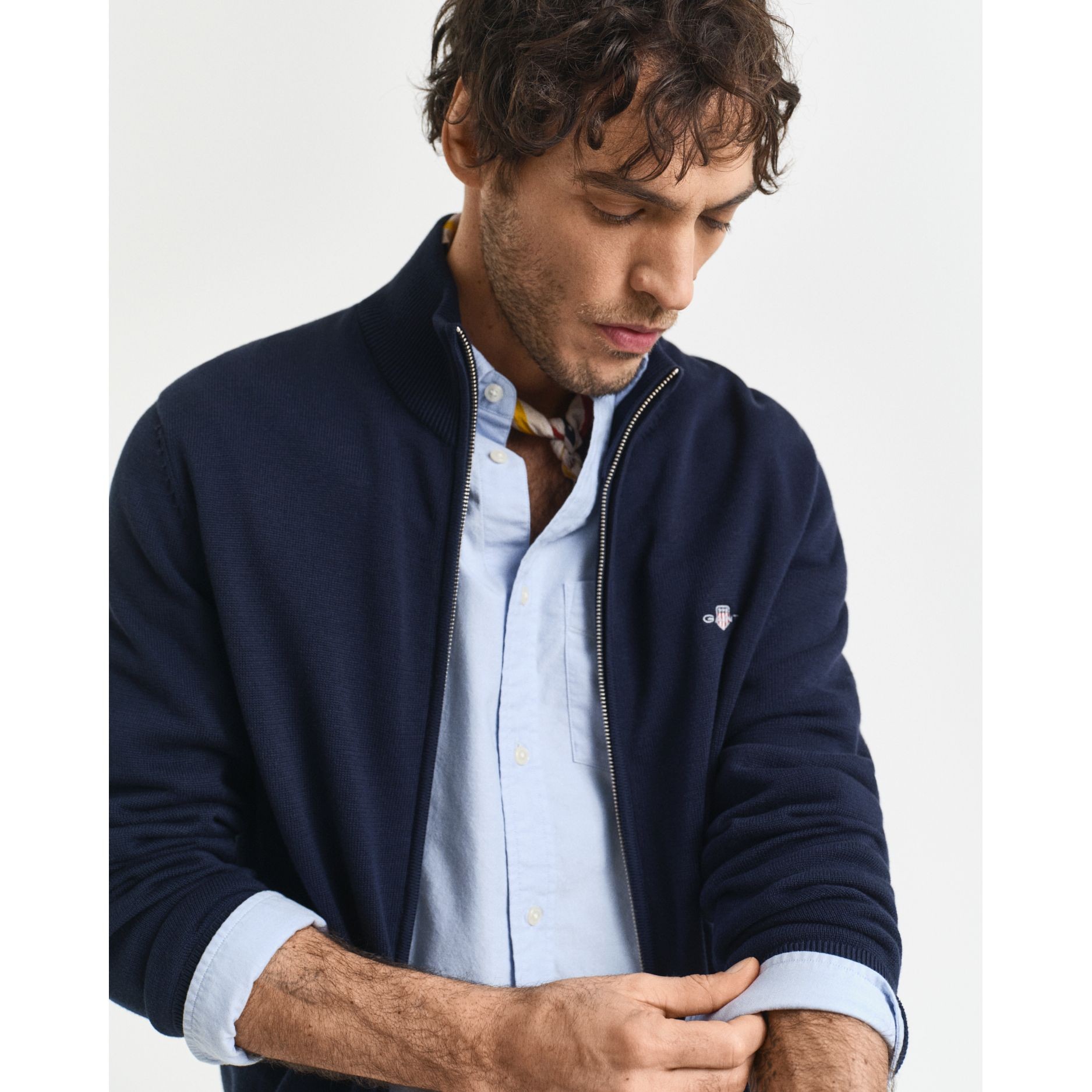 GANT Megztinis vyrams, Mėlyna, CASUAL COZIP 5