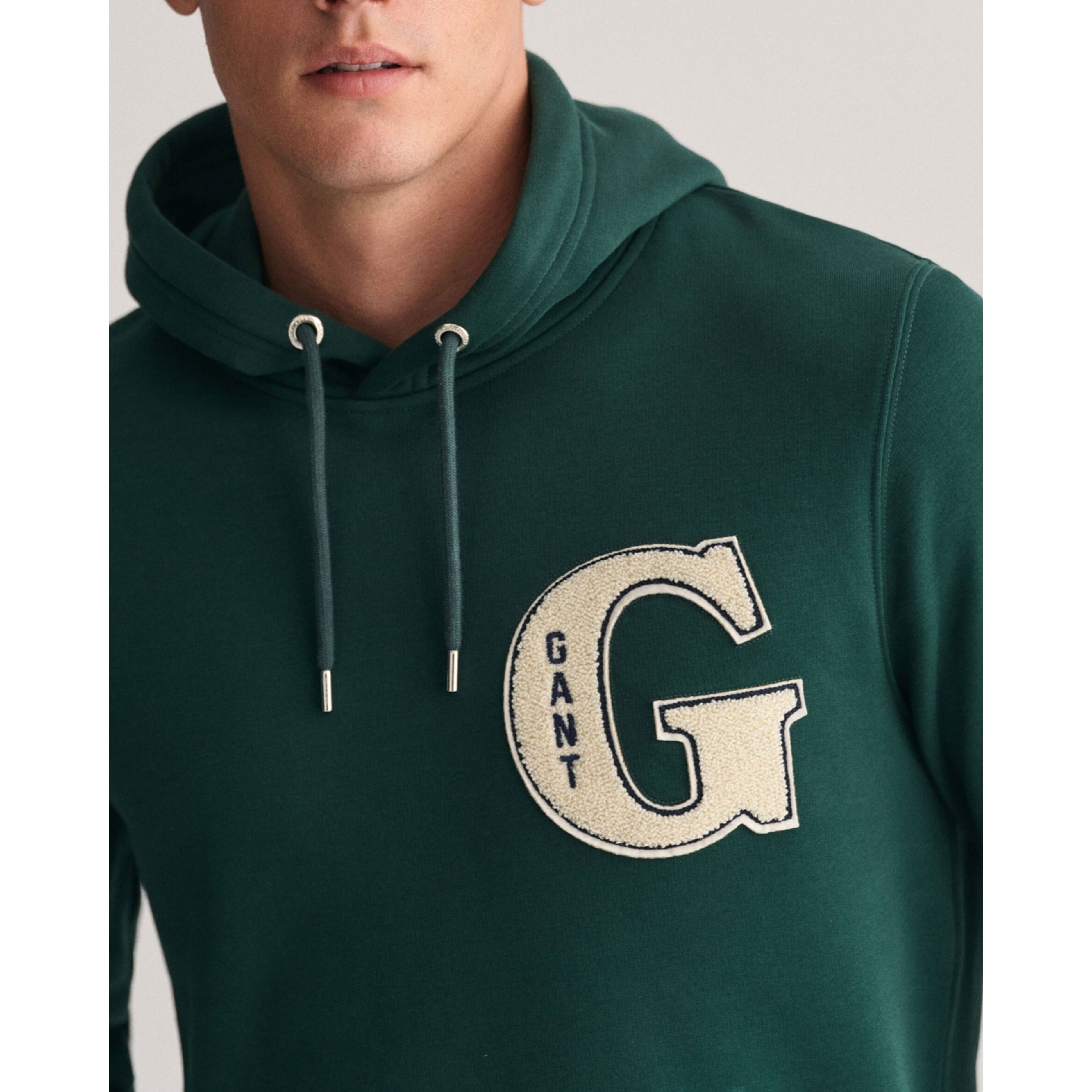 GANT Megztinis vyrams, Žalia, EMBOSSED SWEAT C-NECK 4