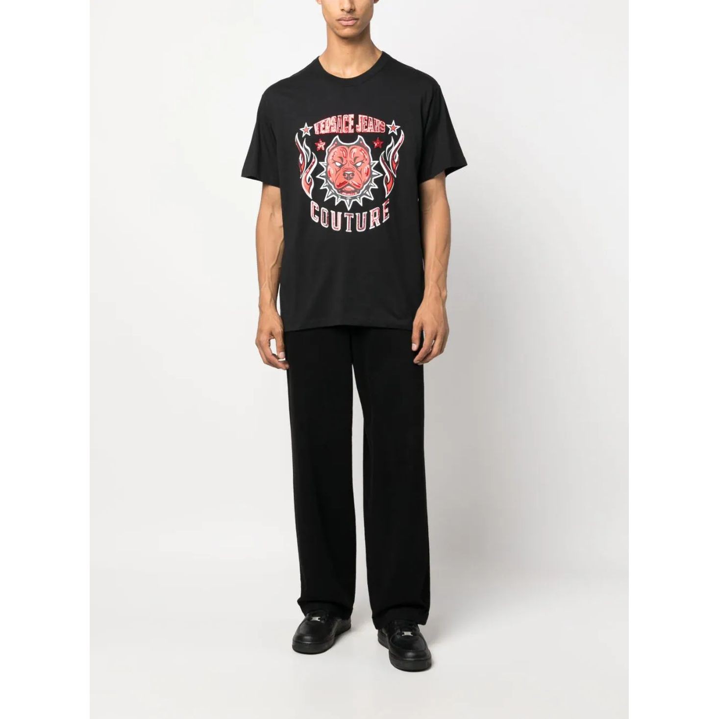 VERSACE JEANS CUTURE Marškinėliai trump. rankovėmis vyrams, Juoda, T-shirt 2