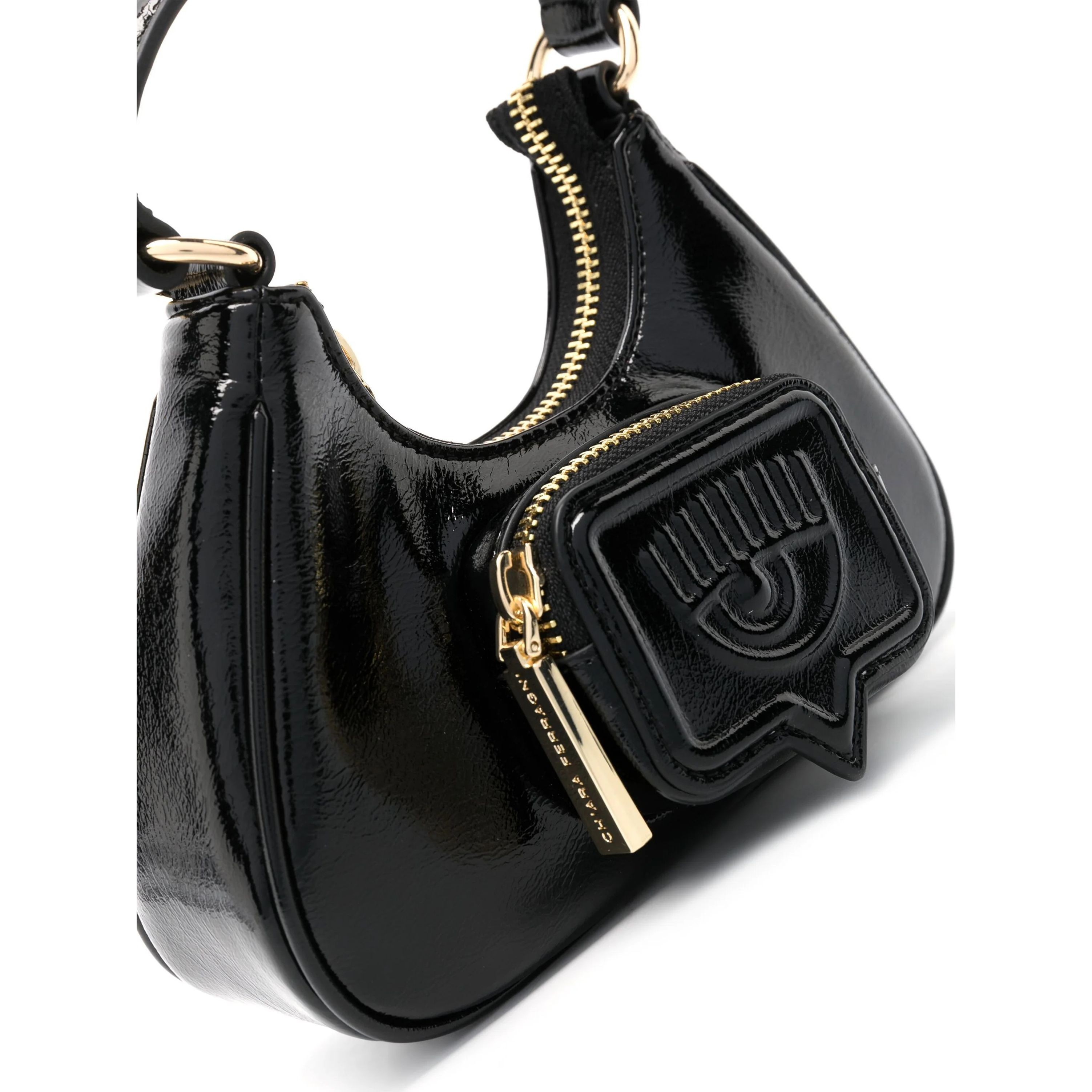 CHIARA FERRAGNI Rankinė, krepšys moterims, Juoda, Eyelike pocket  hobo bag 3